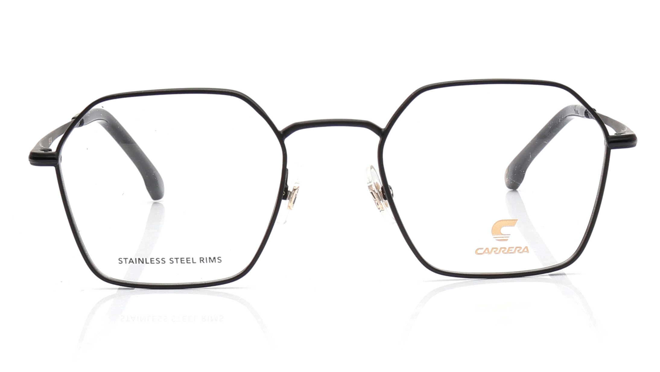 Image 1 of Black Rectangle Eyeglasses for Men from Carrera Available at Titan Eye+