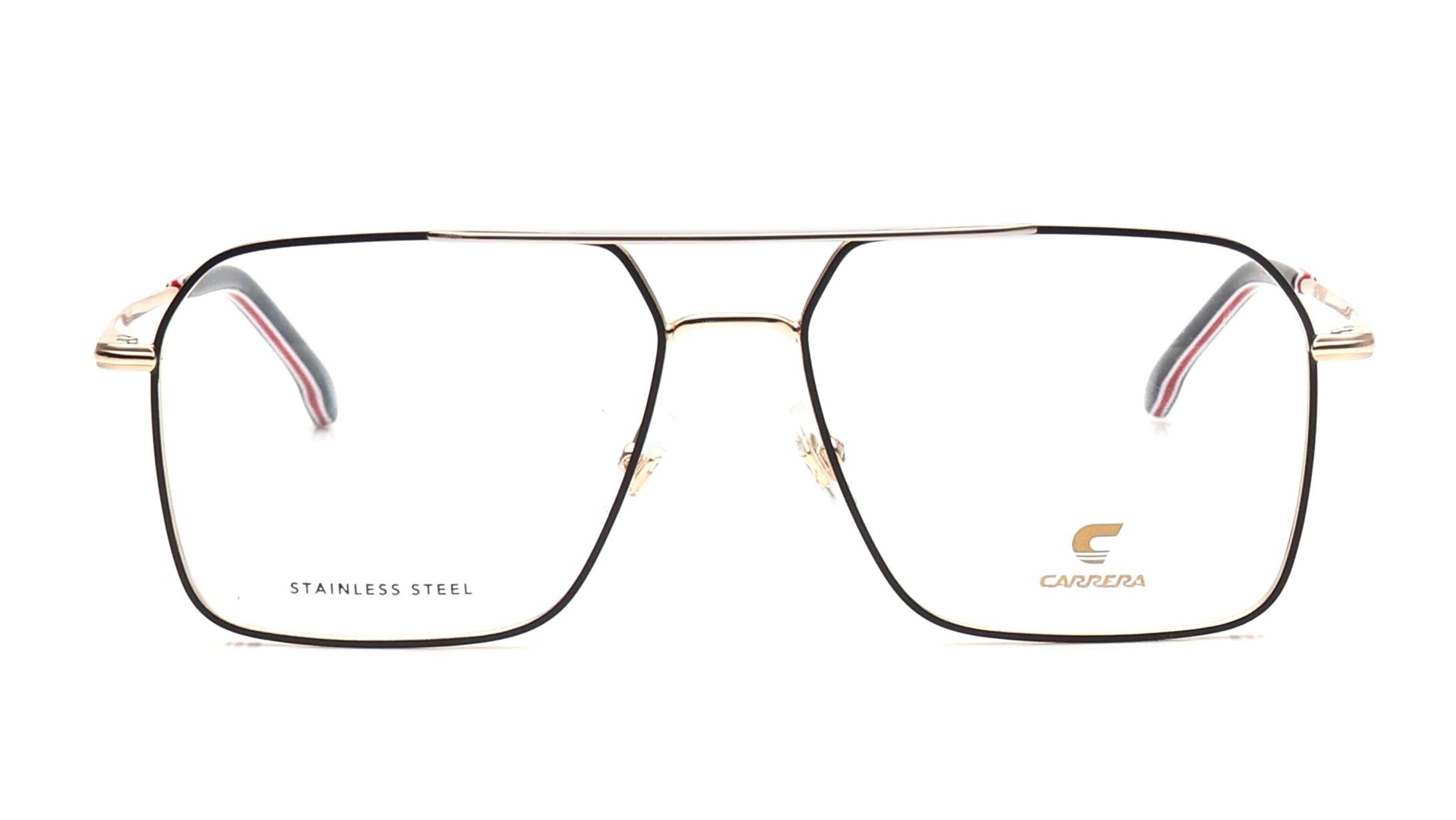 Image 1 of Black Rectangle Eyeglasses for Men from Carrera Available at Titan Eye+