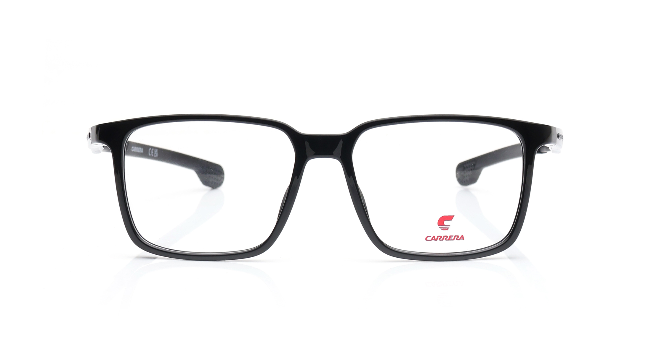 Image 1 of Rectangle Black Rimmed Eyeglasses for Men from Carrera Available at Titan Eye+