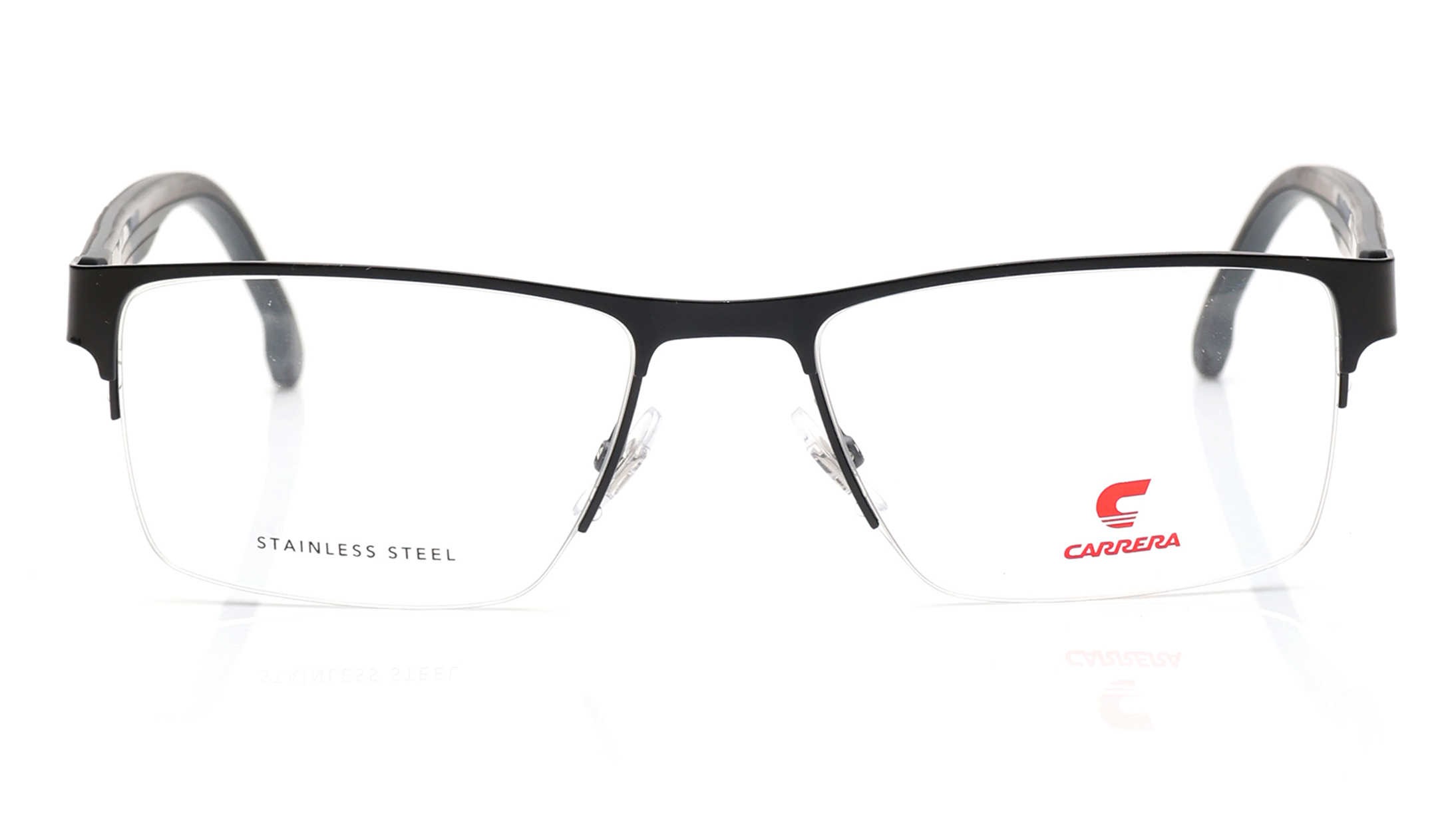 Image 1 of Black Rectangle Eyeglasses for Men from Carrera Available at Titan Eye+