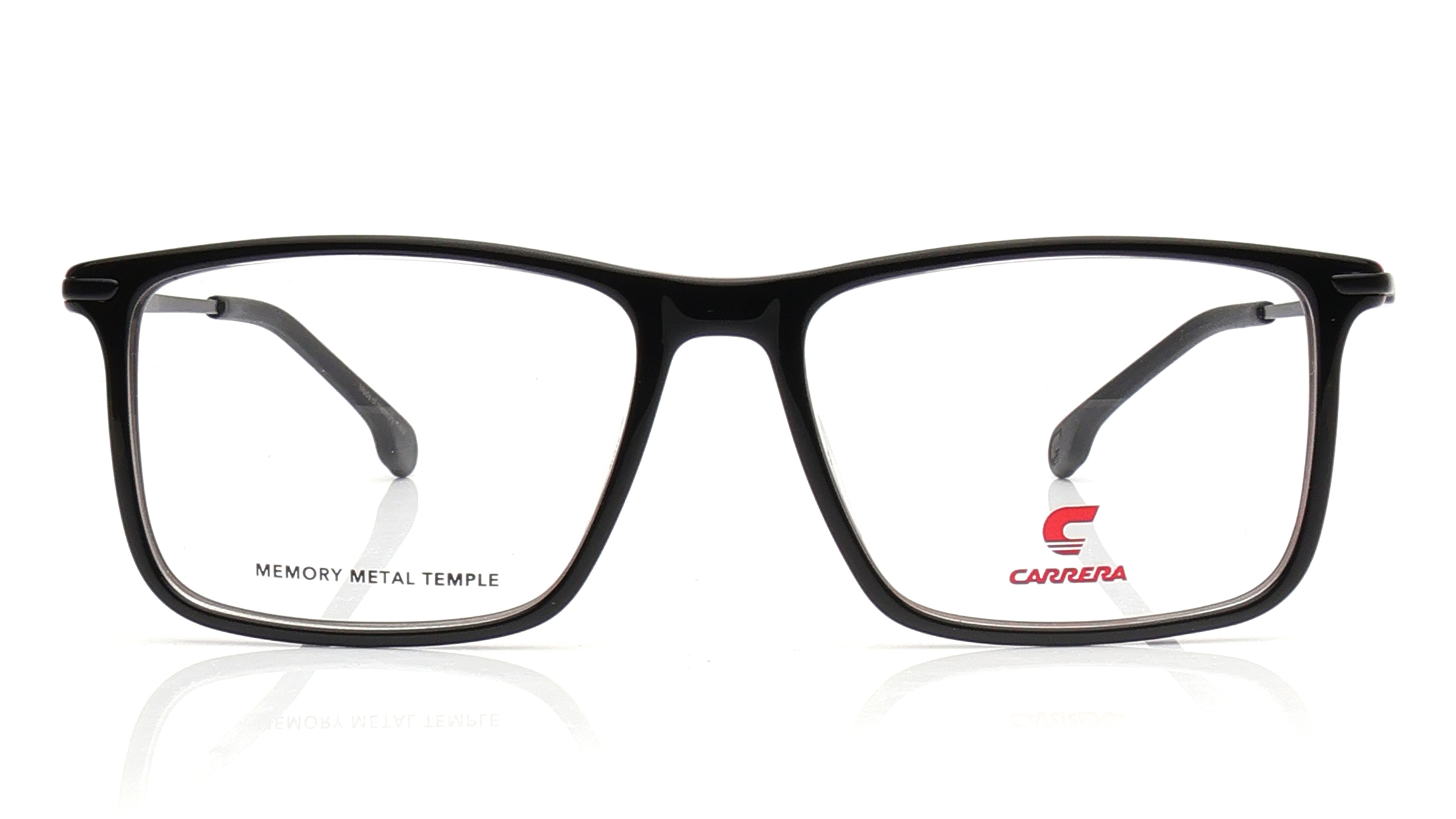 Image 1 of Black Rectangle Eyeglasses for Men from Carrera Available at Titan Eye+