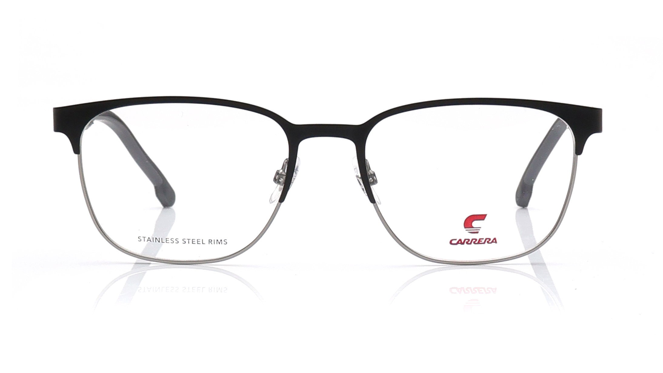 Image 1 of Black Rectangle Eyeglasses for Men from Carrera Available at Titan Eye+