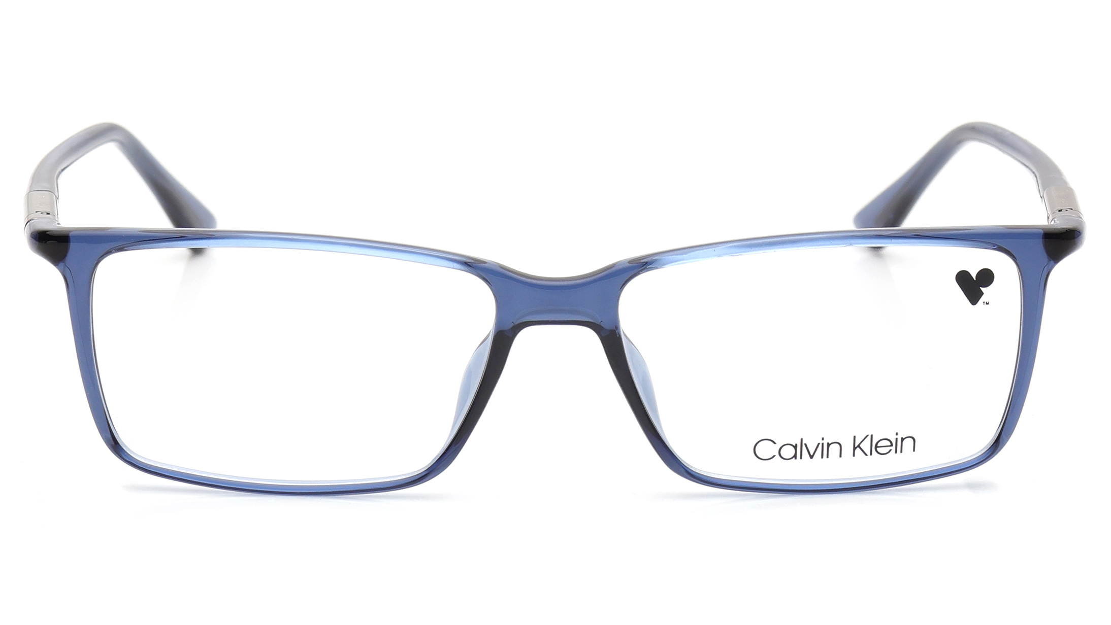 Image 1 of Blue Rectangle Eyeglasses for Men from Calvin Klein Available at Titan Eye+