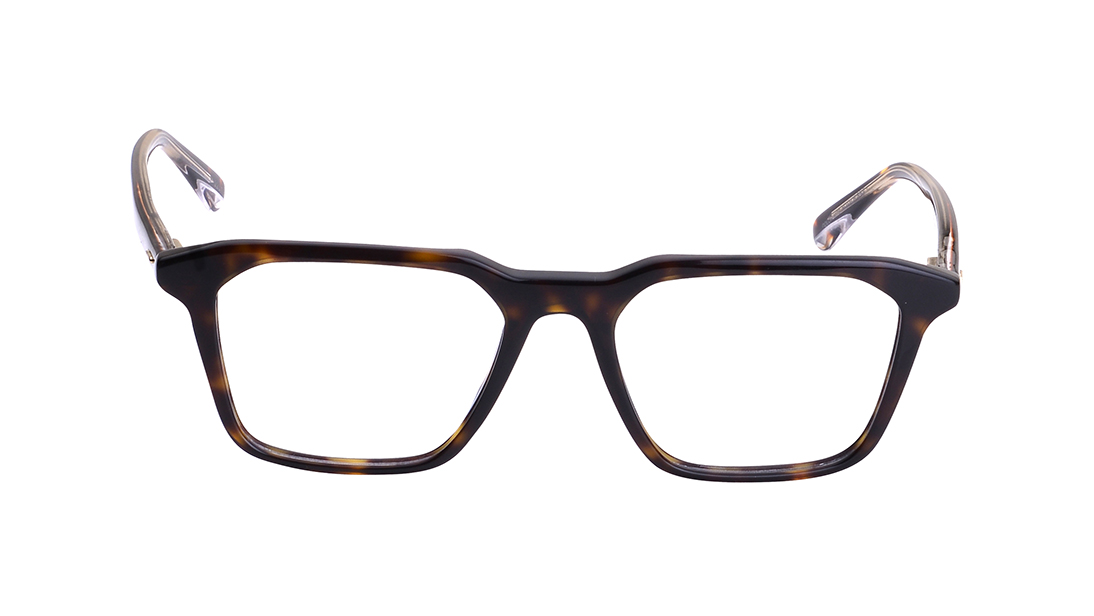 Image 1 of Brown Square Rimmed Eyeglasses for Men from Calvin Klein Available at Titan Eye+