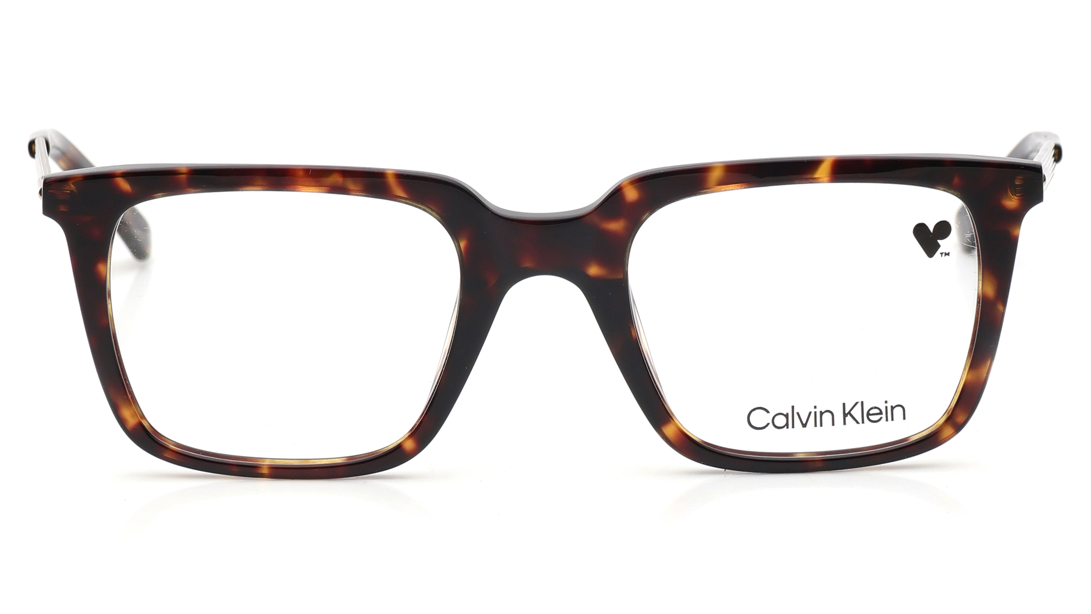 Image 1 of Brown Square Eyeglasses for Men from Calvin Klein Available at Titan Eye+