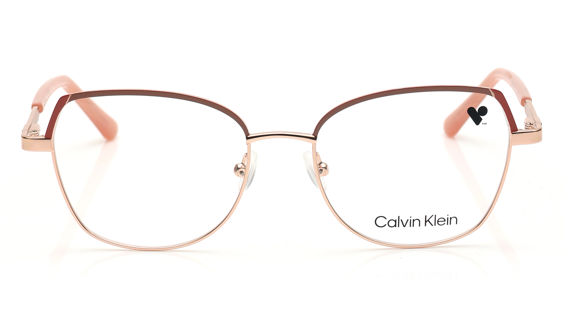 Image 1 of Rose Gold CatEye Eyeglasses for Women from Calvin Klein Available at Titan Eye+
