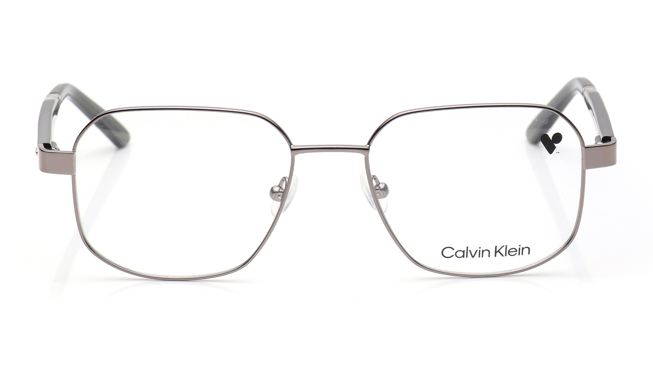Image 1 of Black Navigator Eyeglasses for Men from Calvin Klein Available at Titan Eye+