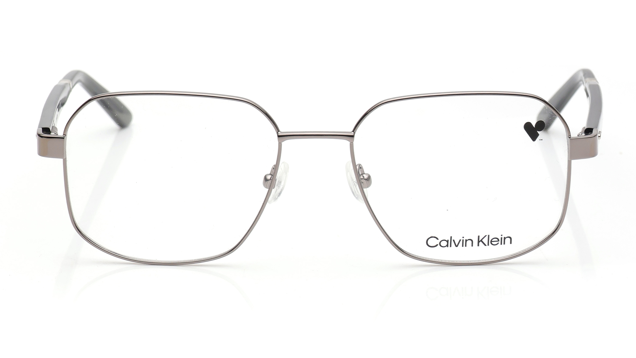 Image 1 of Black Navigator Eyeglasses for Men from Calvin Klein Available at Titan Eye+