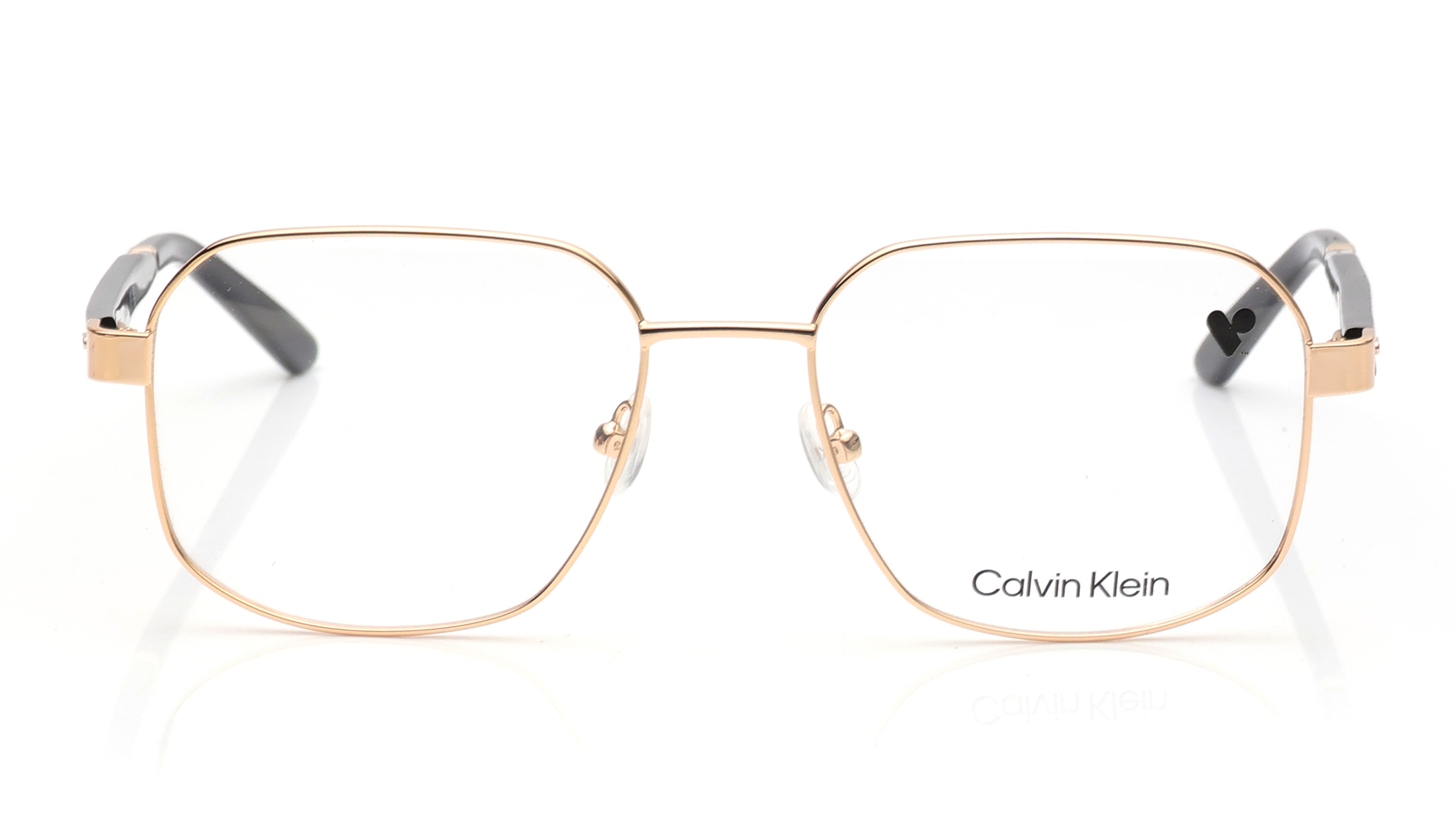 Image 1 of Gold Navigator Eyeglasses for Men from Calvin Klein Available at Titan Eye+