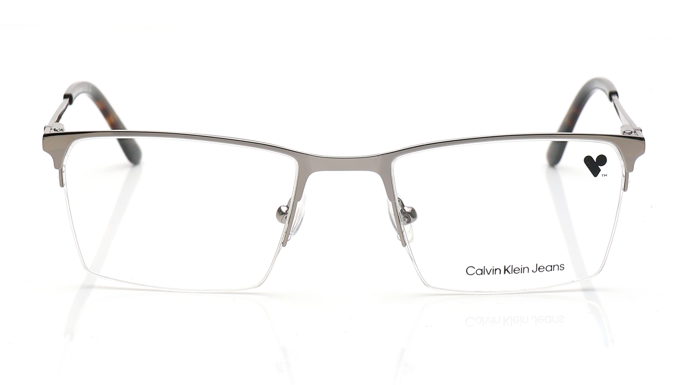 Image 1 of Gun Metal Rectangle Eyeglasses for Men from Cartier Available at Titan Eye+