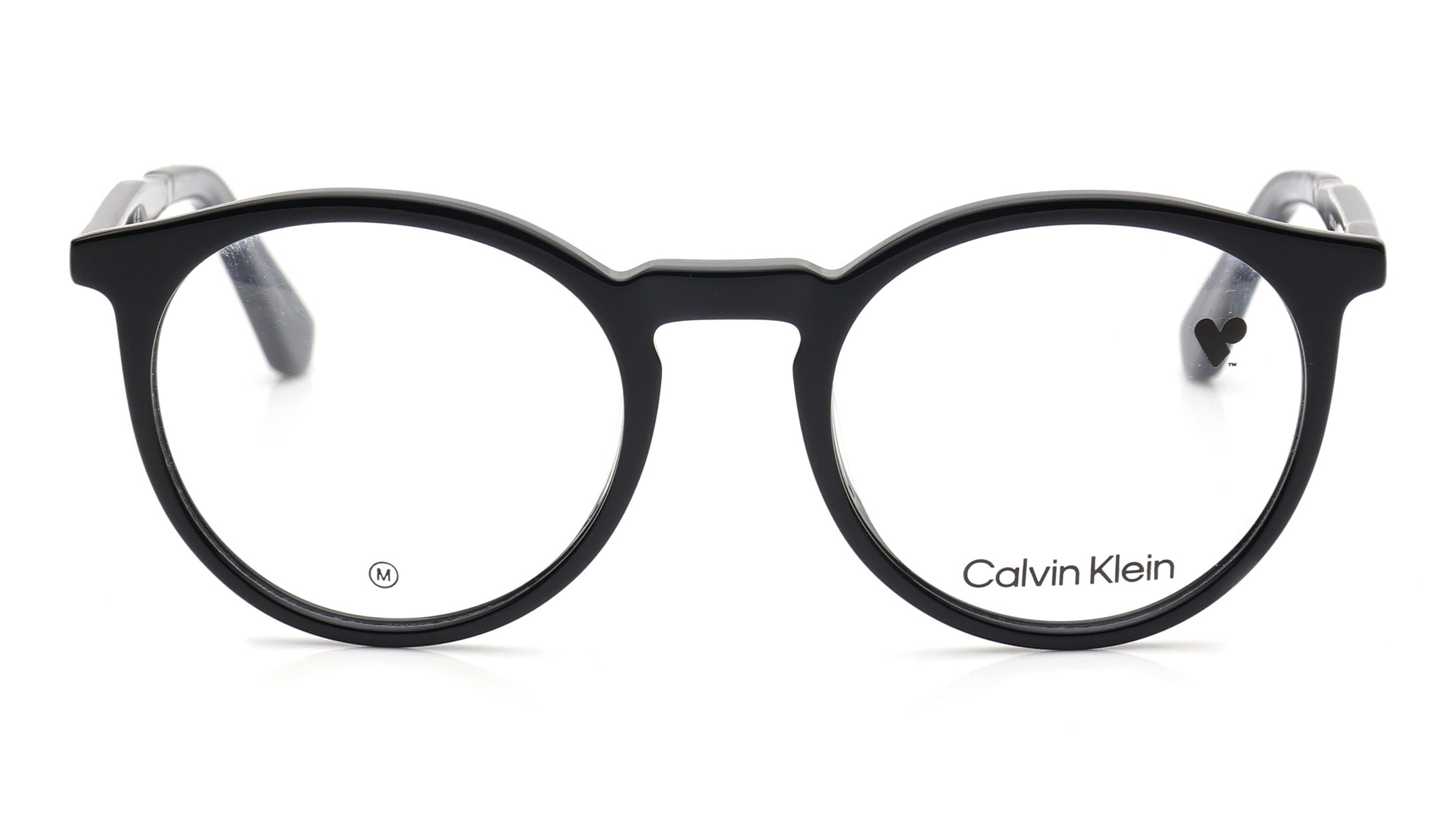 Image 1 of Black Round Eyeglasses for Men and Women from Calvin Klein Available at Titan Eye+