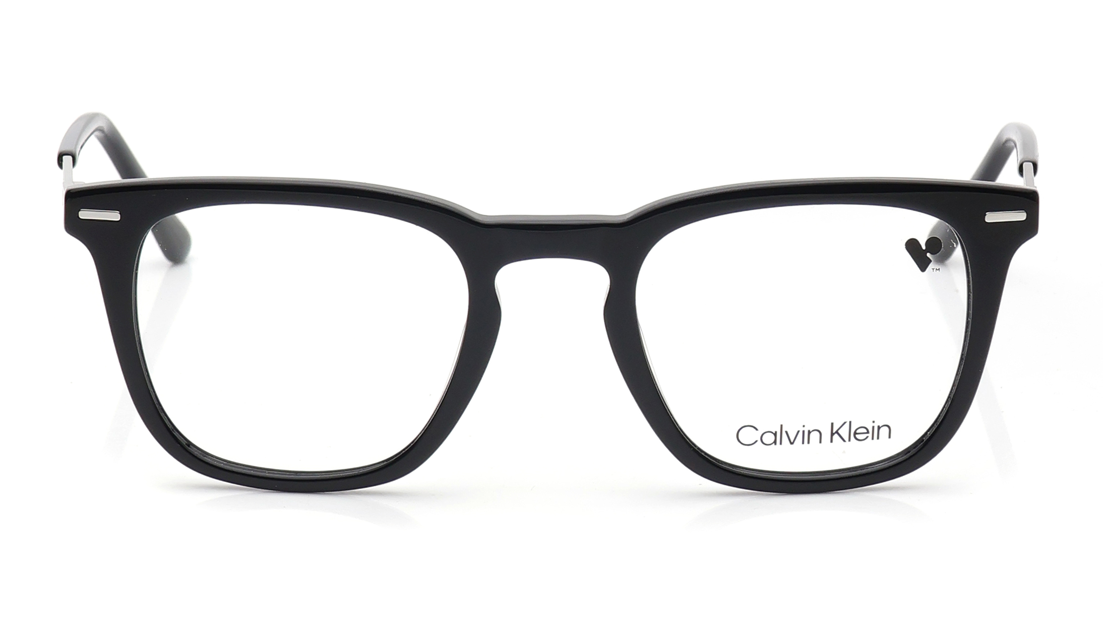Image 1 of Black Square Eyeglasses for Men from Calvin Klein Available at Titan Eye+