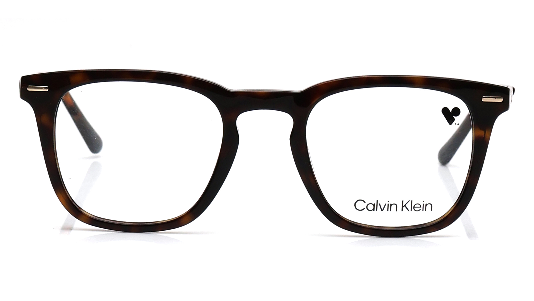 Image 1 of Brown Square Eyeglasses for Men from Calvin Klein Available at Titan Eye+