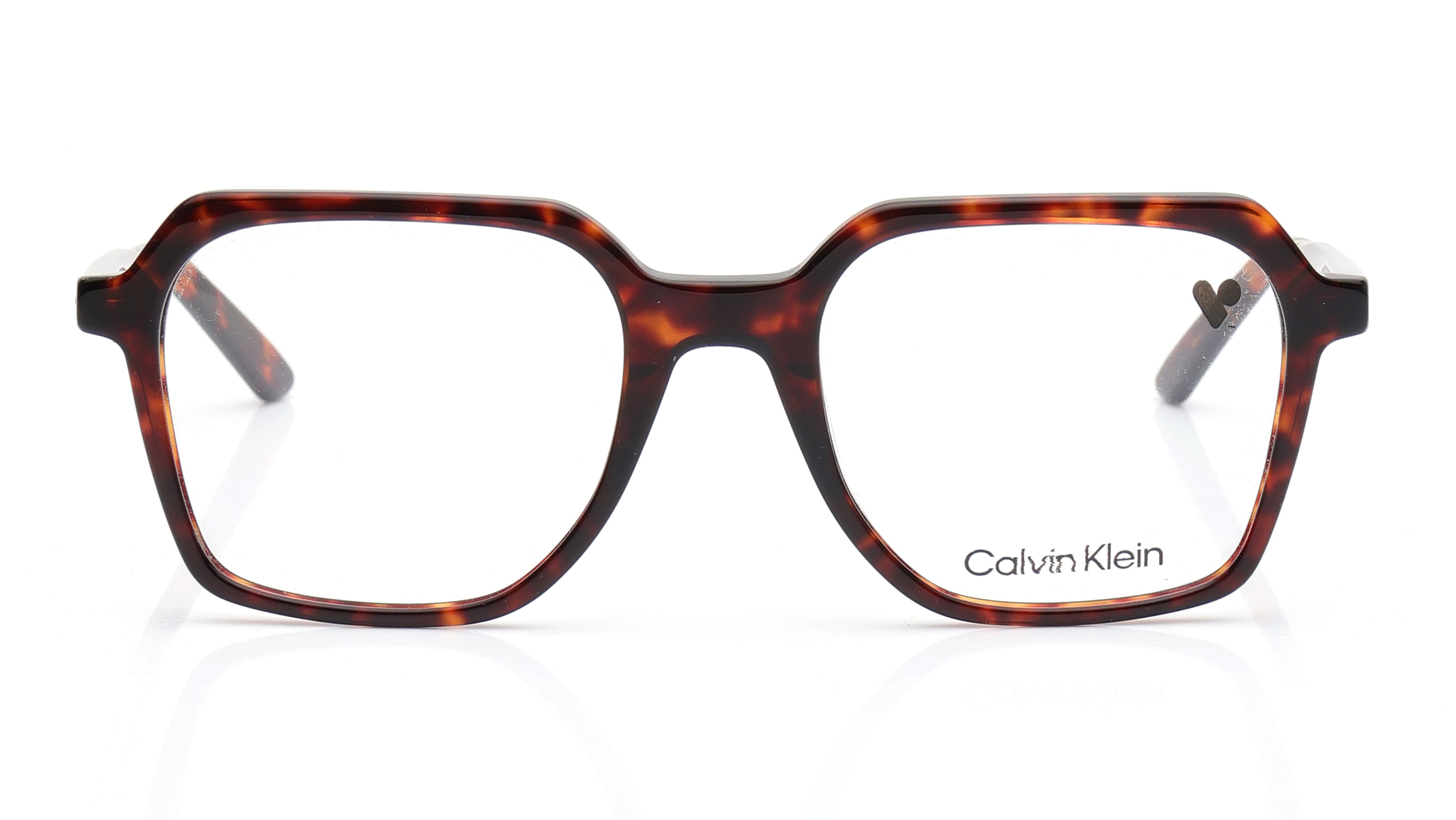 Image 1 of Brown Square Eyeglasses for Men from Calvin Klein Available at Titan Eye+