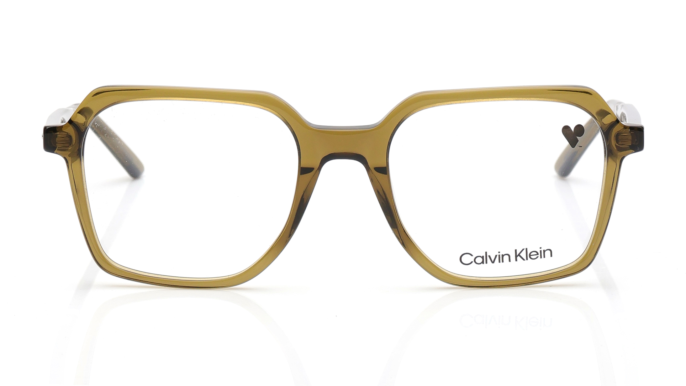 Image 1 of Green Square Eyeglasses for Men from Calvin Klein Available at Titan Eye+