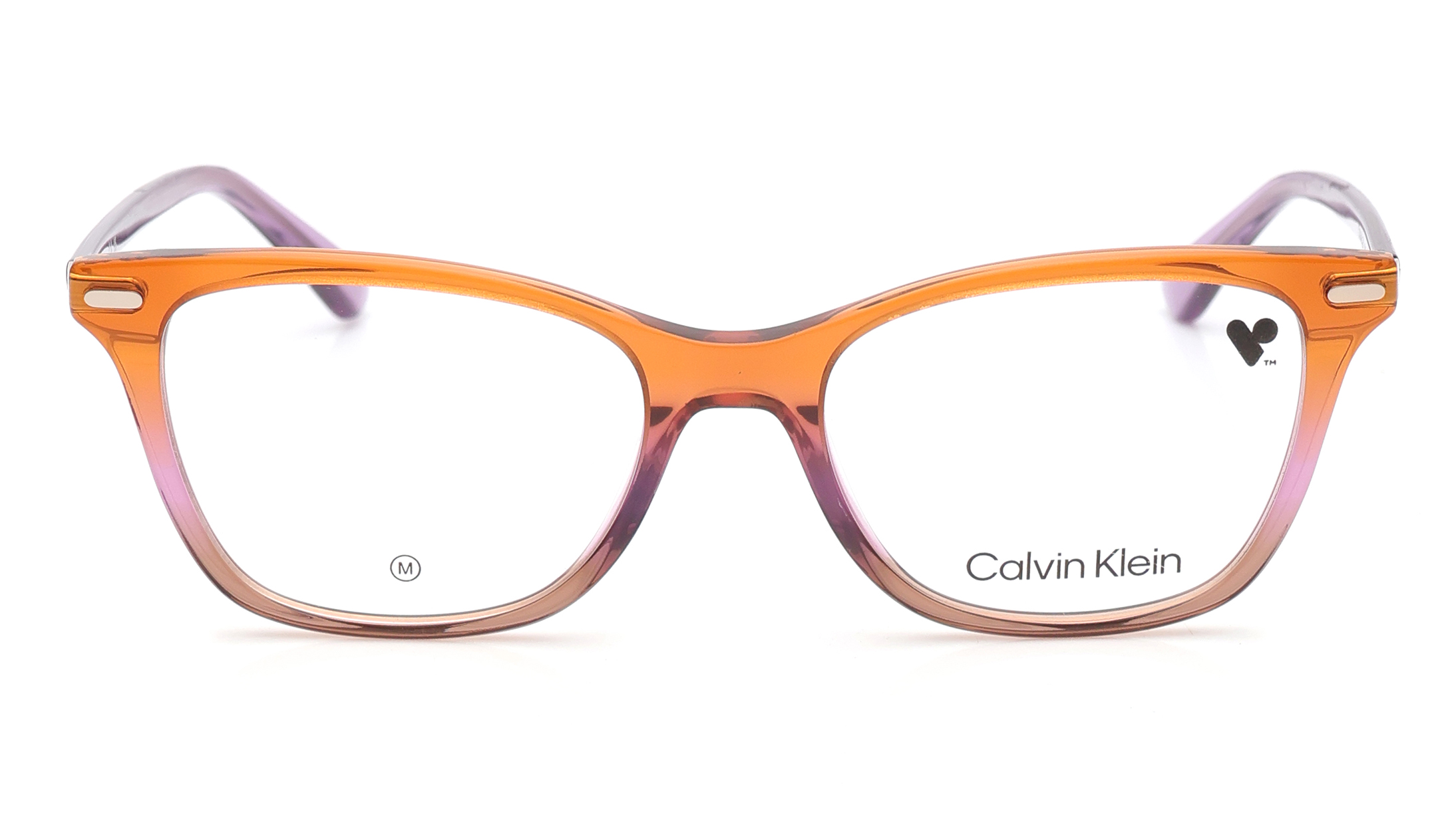 Image 1 of Orange Rectangle Eyeglasses for Women from Calvin Klein Available at Titan Eye+