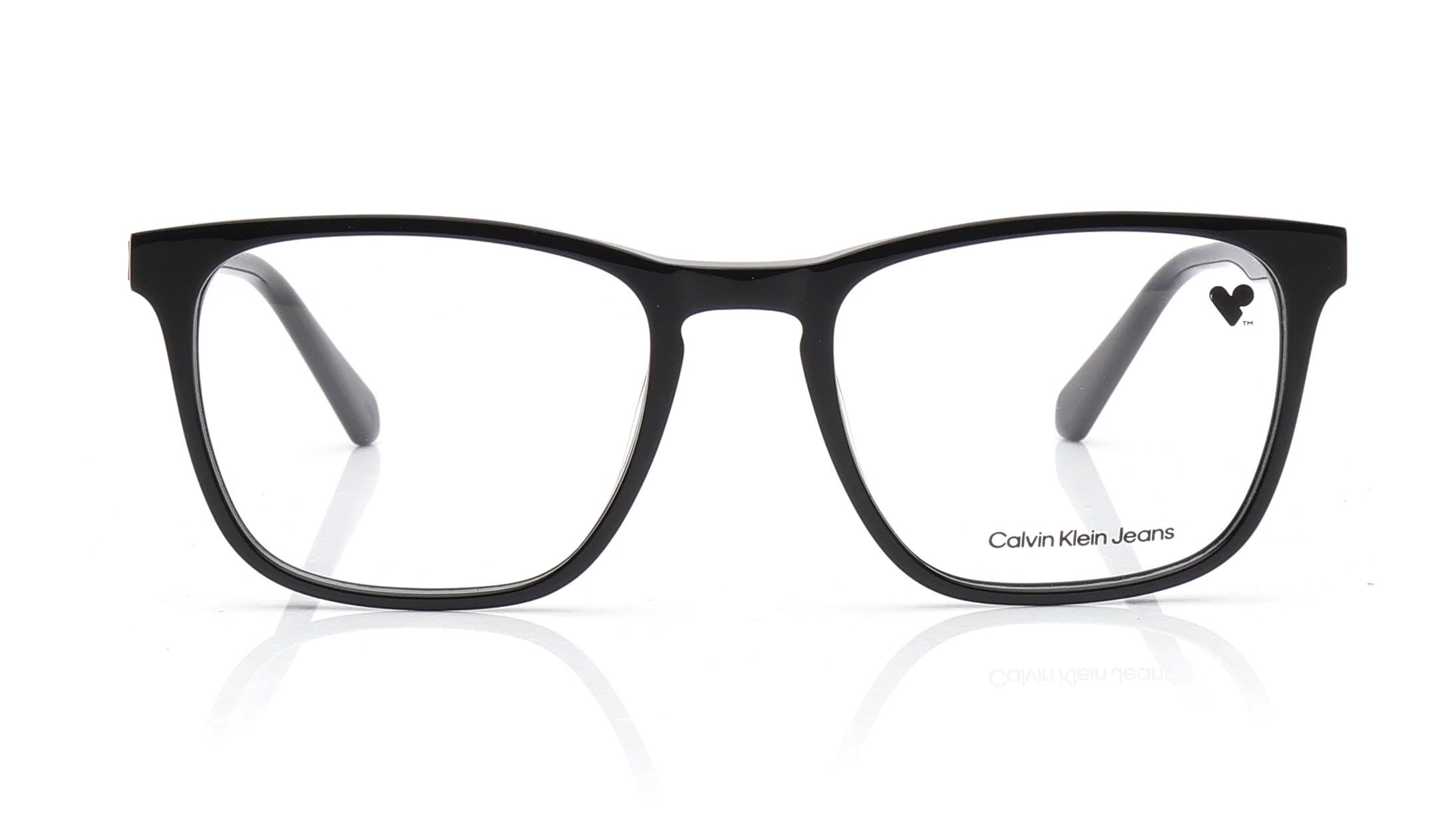 Image 1 of Black Square Eyeglasses for Men from Calvin Klein Available at Titan Eye+