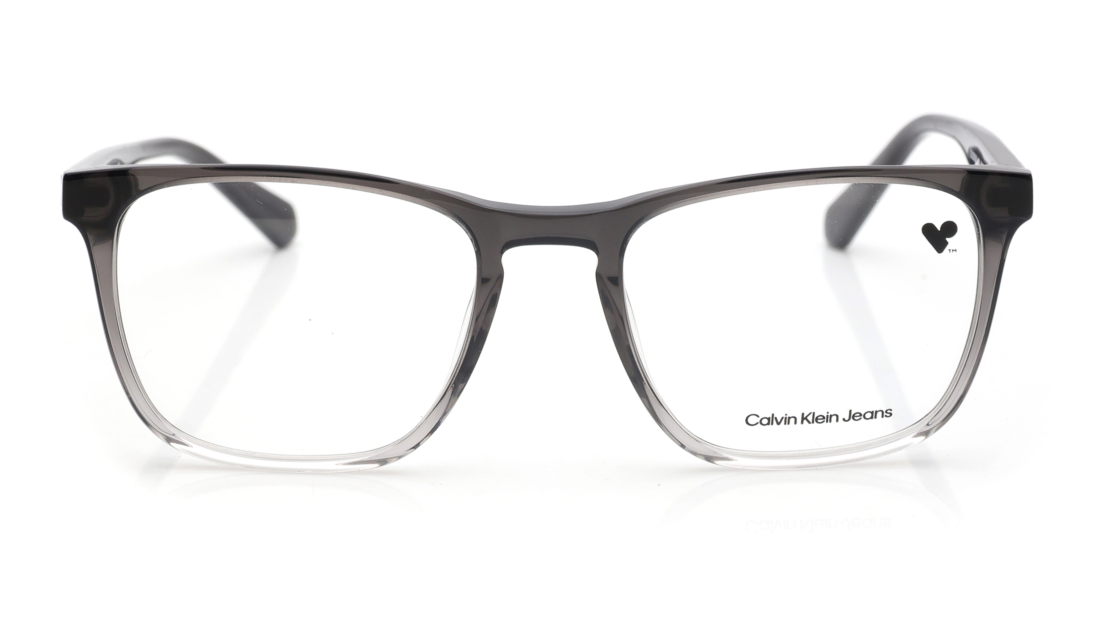 Image 1 of Grey Square Eyeglasses for Men from Calvin Klein Available at Titan Eye+