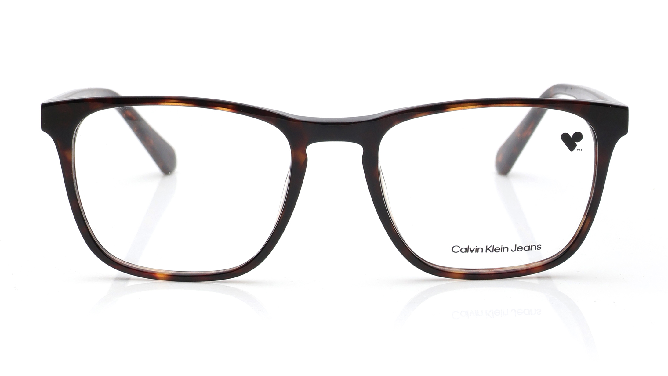 Image 1 of Brown Square Eyeglasses for Men from Calvin Klein Available at Titan Eye+