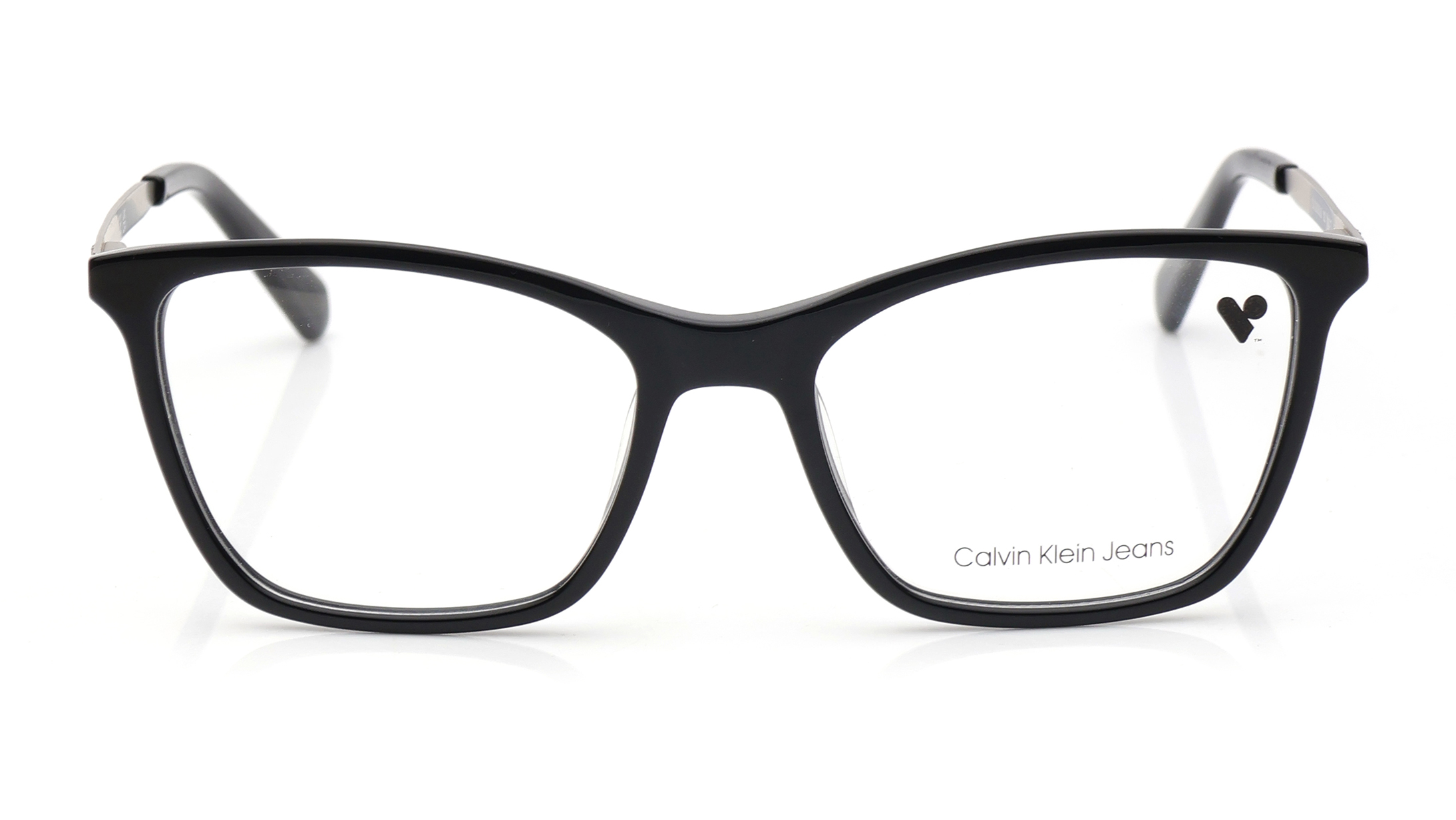 Image 1 of Black Rectangle Eyeglasses for Men from Calvin Klein Available at Titan Eye+