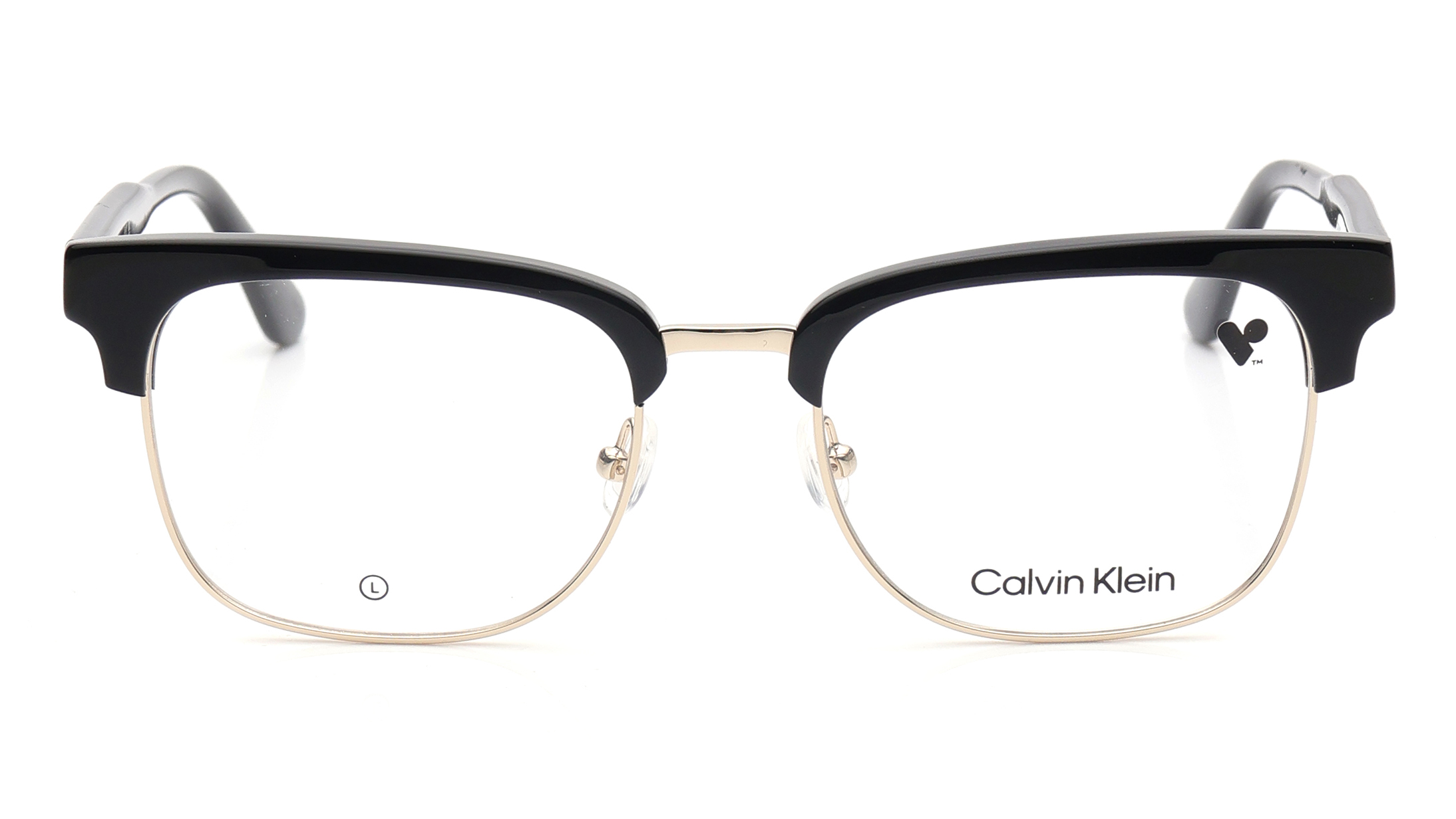 Image 1 of Black Rectangle Eyeglasses for Men from Calvin Klein Available at Titan Eye+
