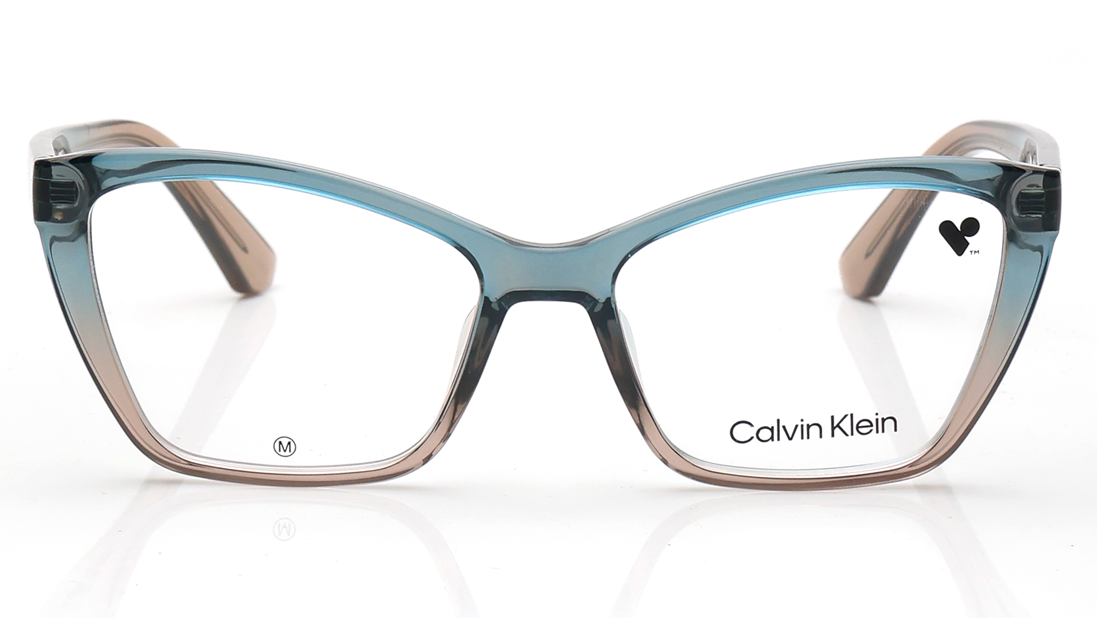 Image 1 of Blue CatEye Eyeglasses for Women from Calvin Klein Available at Titan Eye+