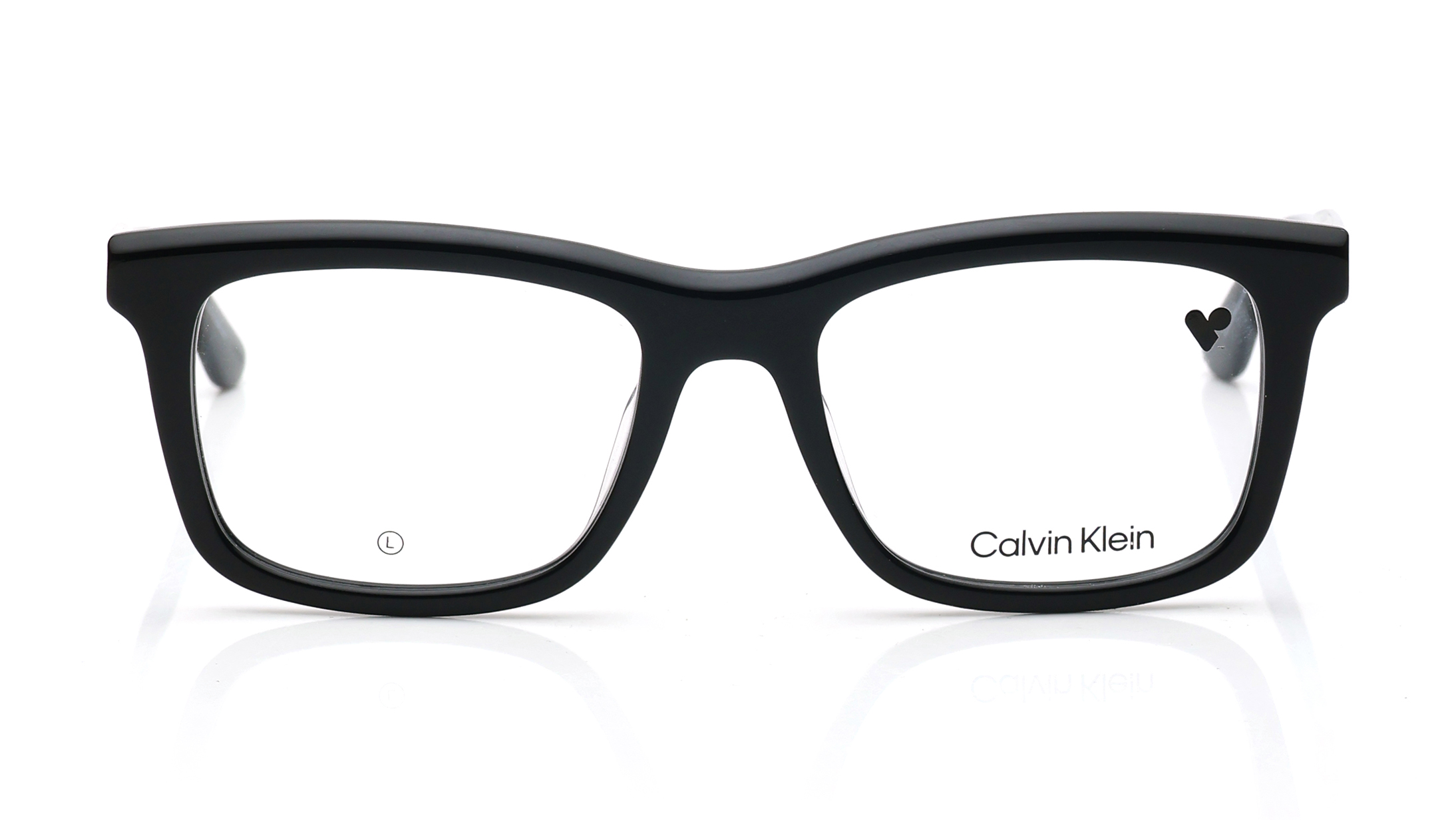 Image 1 of Black Rectangle Eyeglasses for Men from Calvin Klein Available at Titan Eye+
