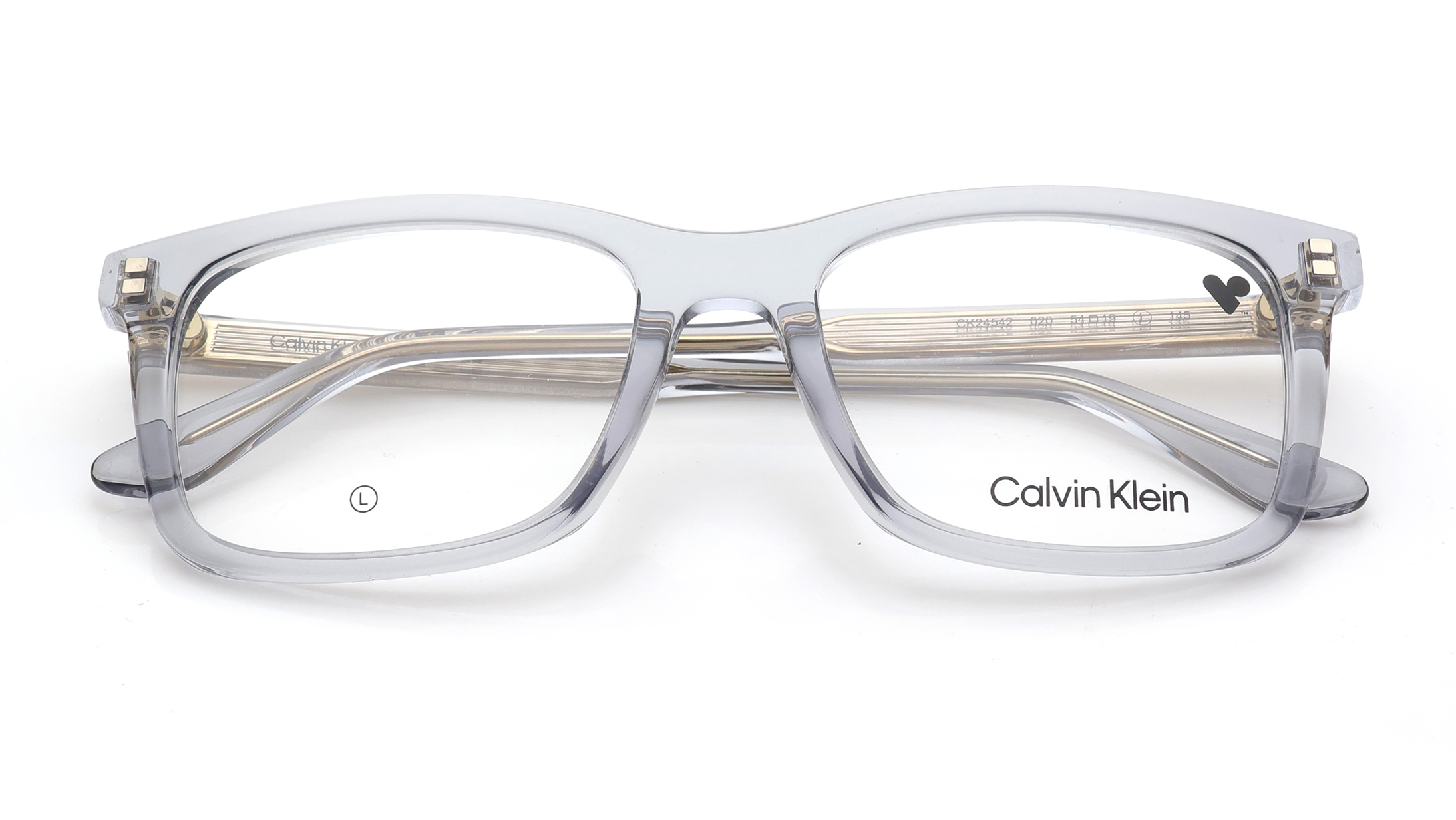 Image 6 of Grey Rectangle Eyeglasses for Men from Calvin Klein Available at Titan Eye+