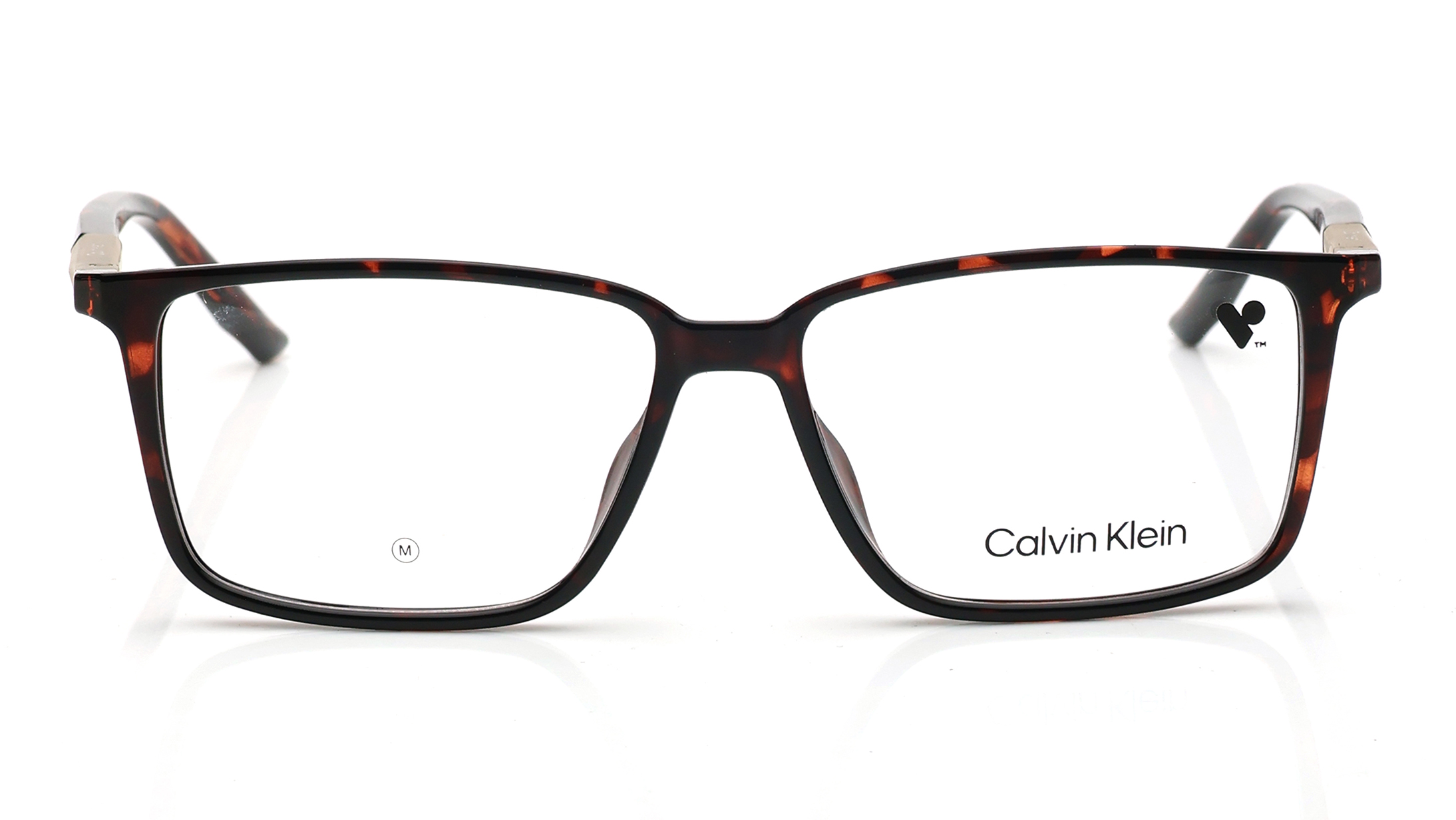 Image 1 of Brown Rectangle Eyeglasses for Men and Women from Calvin Klein Available at Titan Eye+