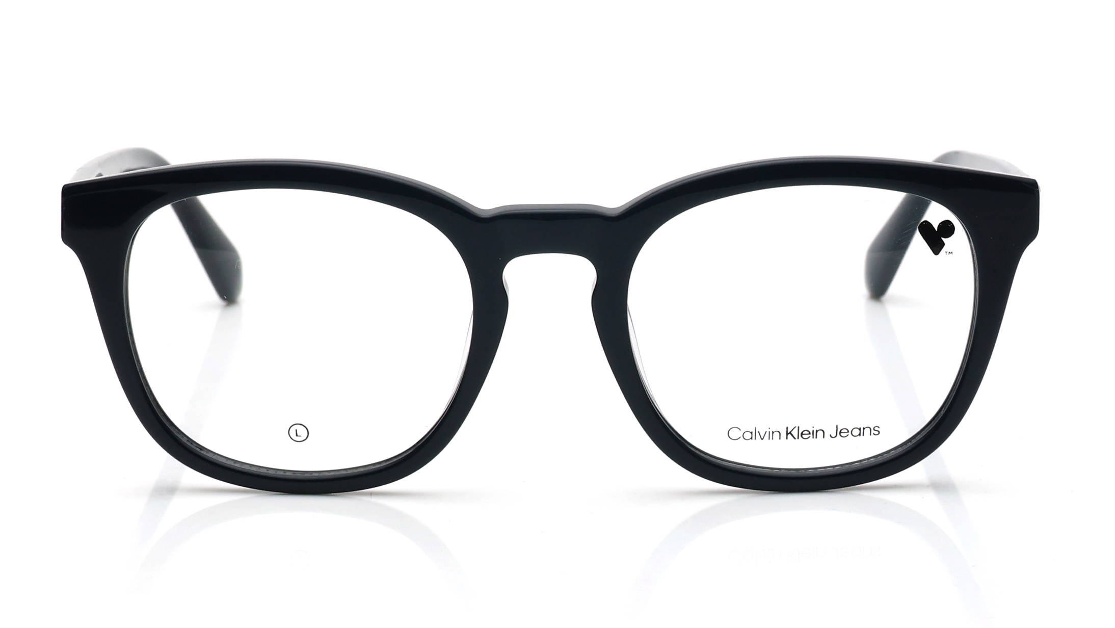 Image 1 of Black Wayfarer Eyeglasses for Men and Women from Calvin Klein Available at Titan Eye+