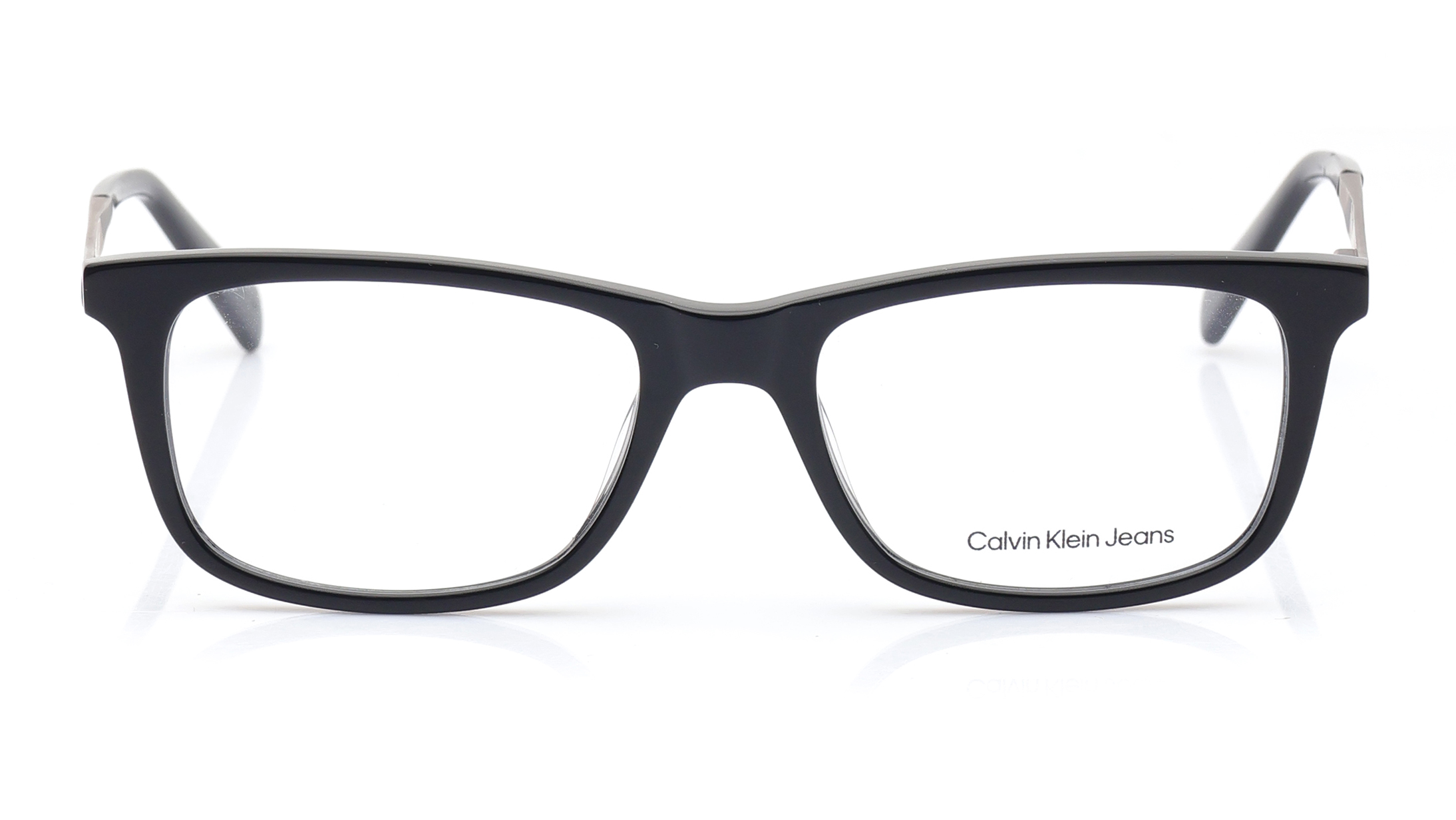 Image 1 of Black Square Eyeglasses for Men from Calvin Klein Available at Titan Eye+