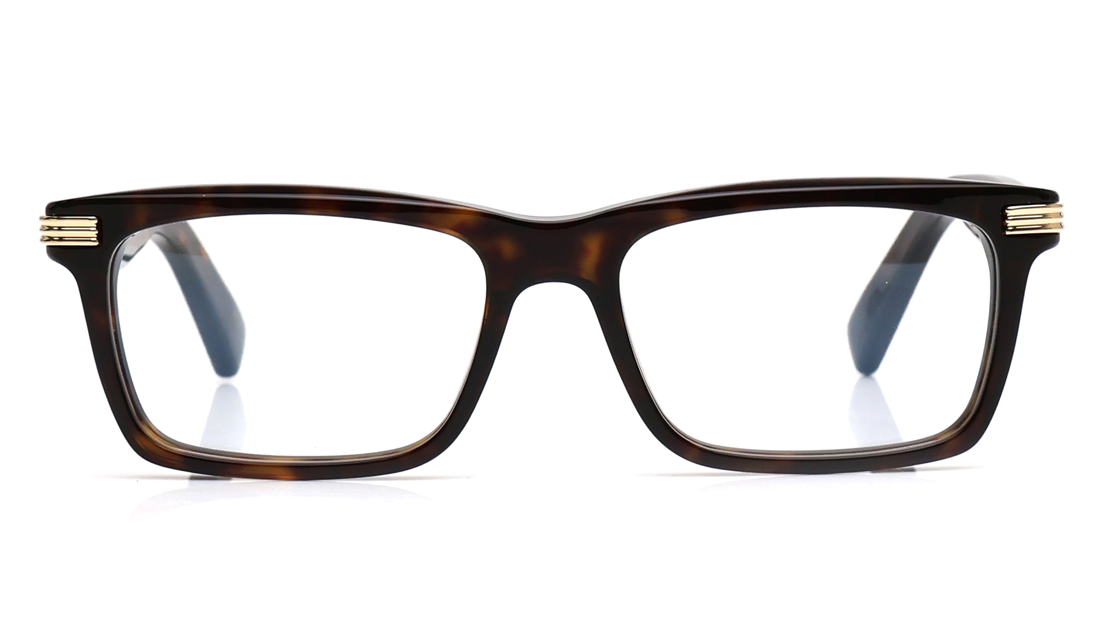 Image 1 of Havana Rectangle Eyeglasses for Men from Cartier Available at Titan Eye+