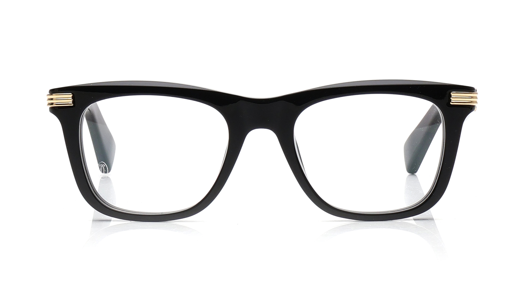 Image 1 of Black Rectangle Eyeglasses for Men from Cartier Available at Titan Eye+