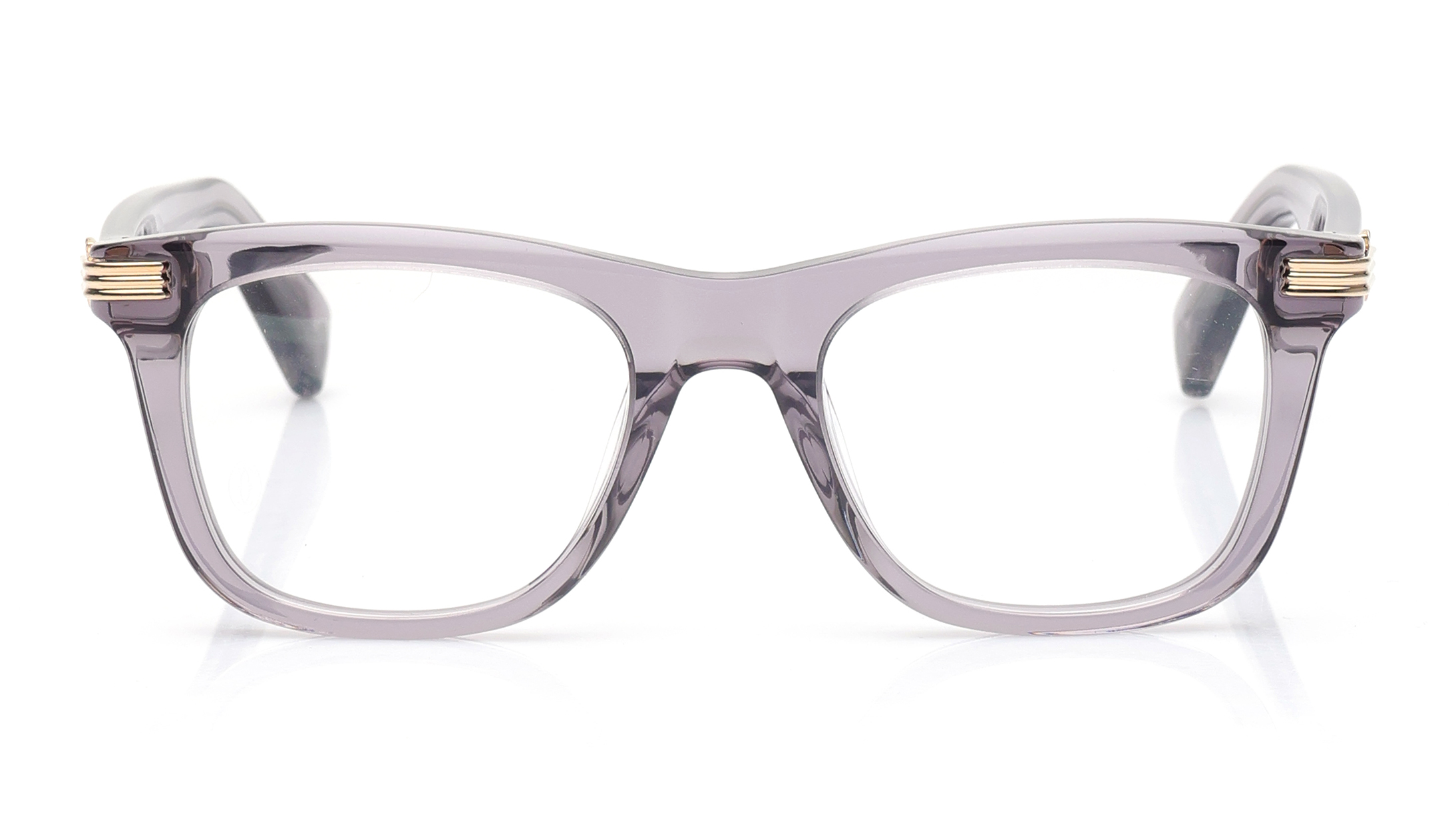 Image 1 of Grey Rectangle Eyeglasses for Men from Cartier Available at Titan Eye+