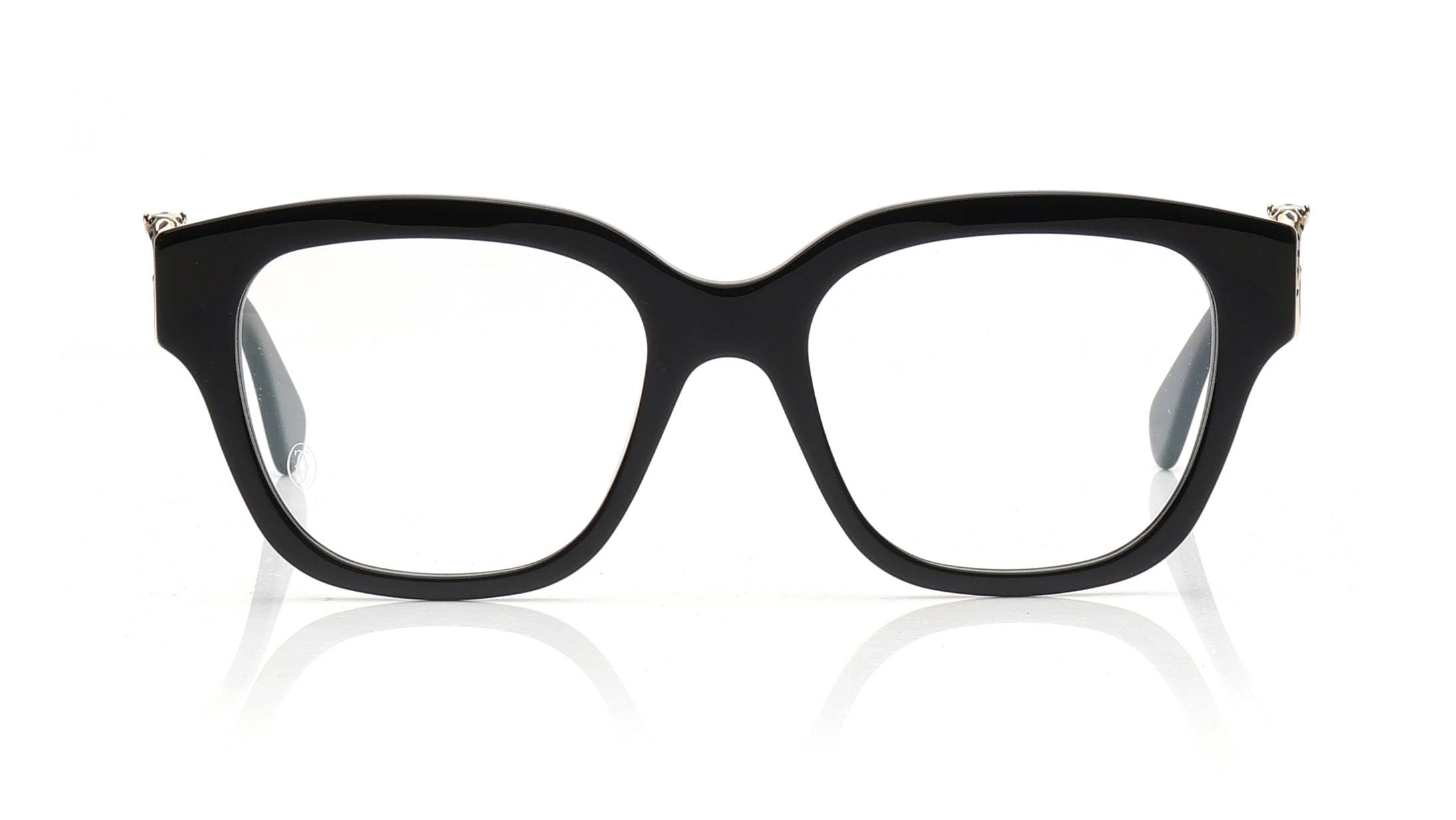 Image 1 of Black Rectangle Eyeglasses for Women from Cartier Available at Titan Eye+