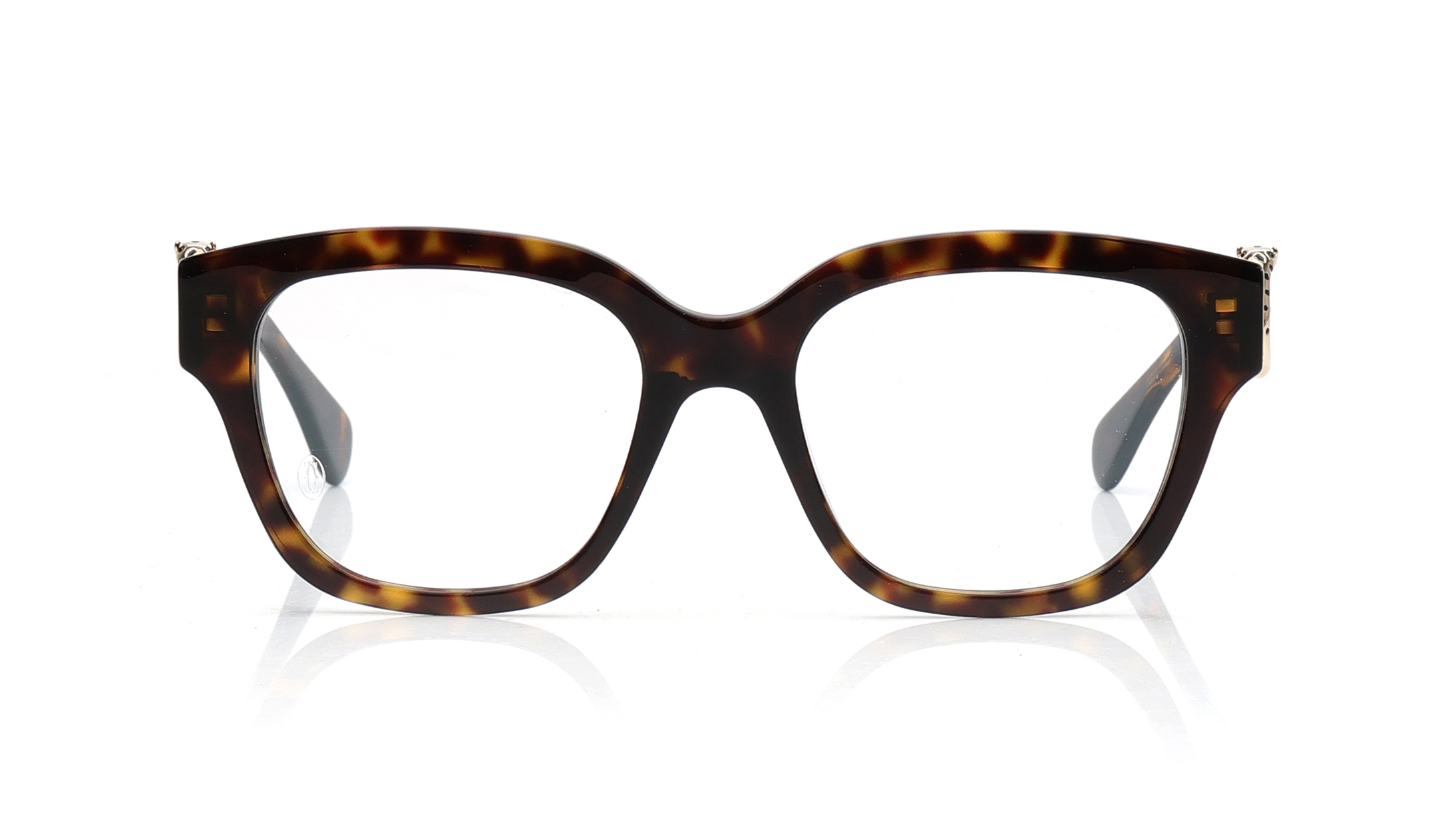 Image 1 of Brown Rectangle Eyeglasses for Women from Cartier Available at Titan Eye+