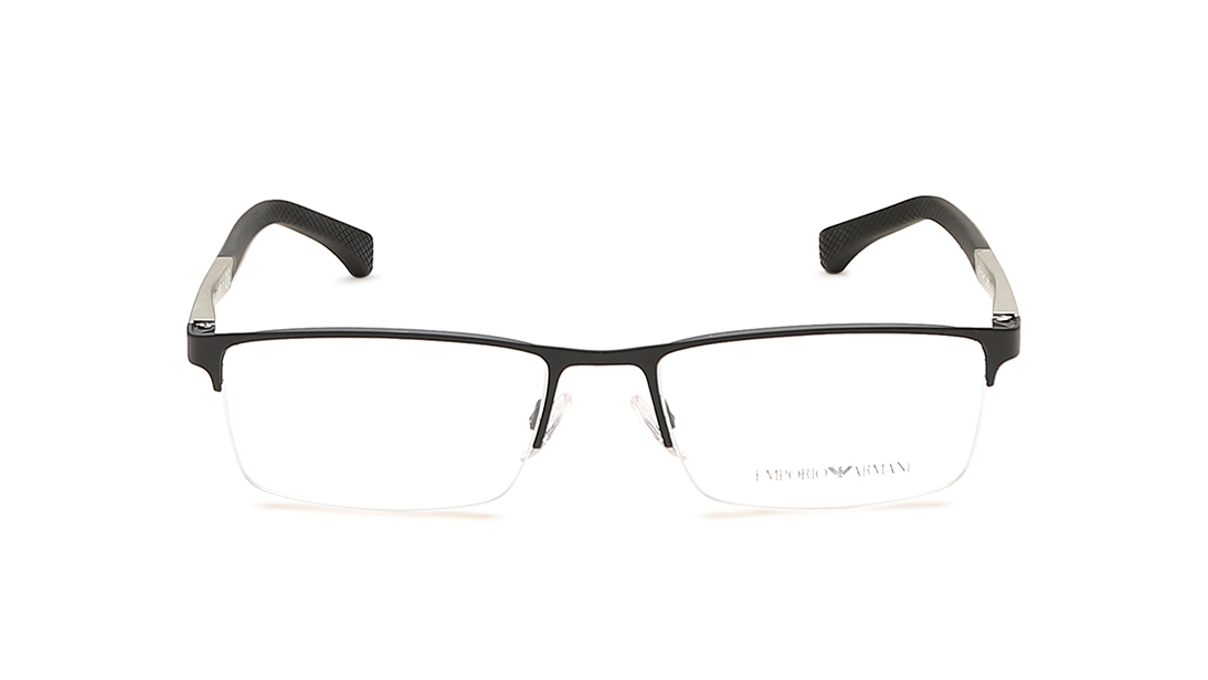 Image 1 of Black Rectangle Semi-Rimmed Eyeglasses for Men from Emporio Armani Available at Titan Eye+