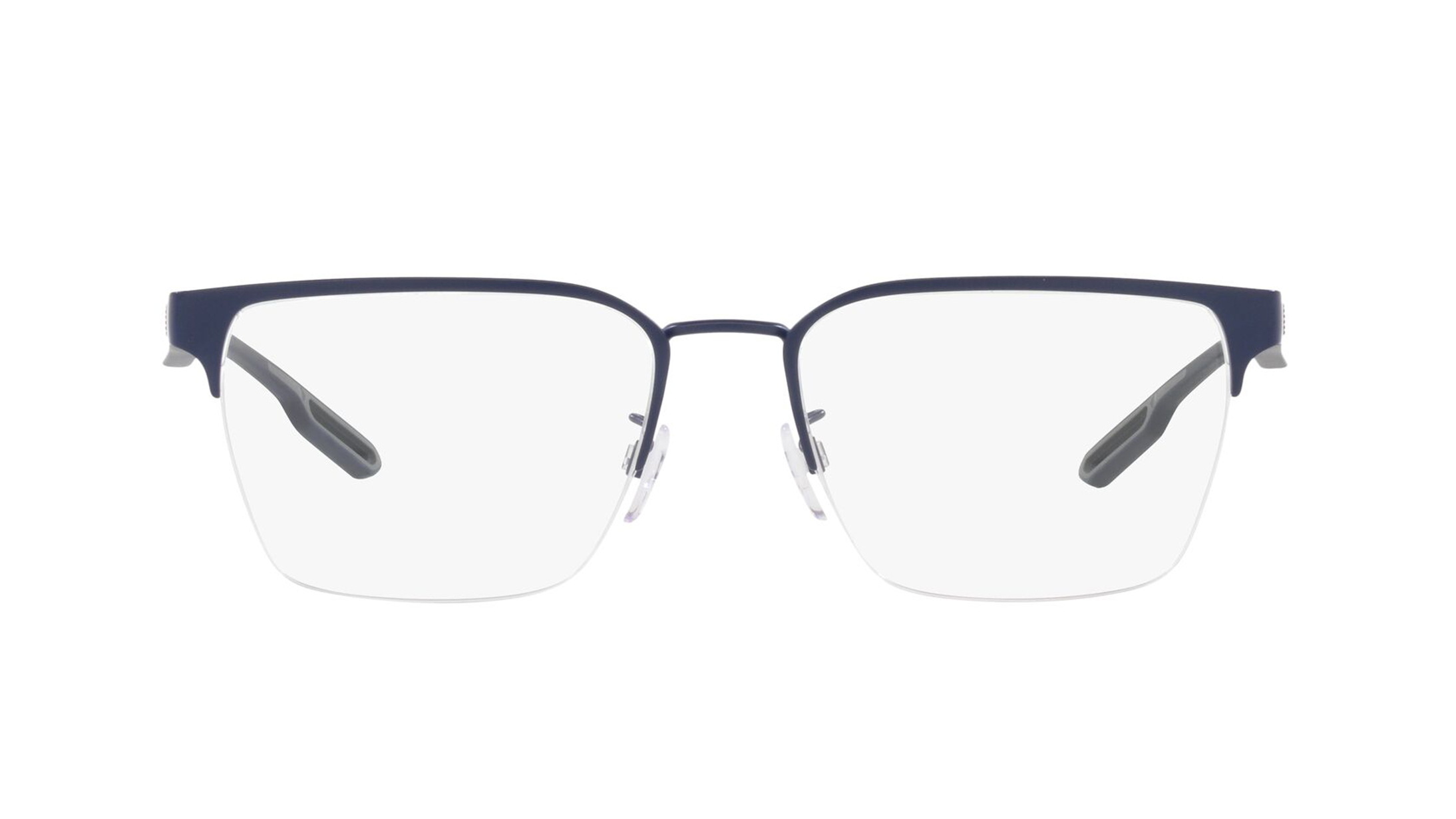 Image 1 of Square Blue Semi Rim Eyeglasses for Men from Emporio Armani Available at Titan Eye+