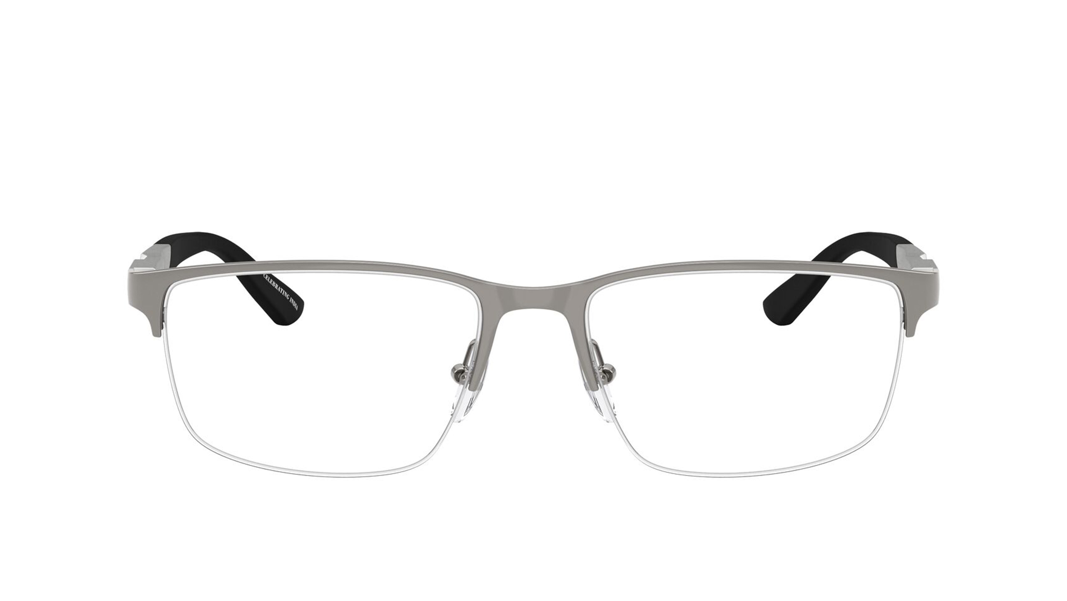 Image 1 of Gunmetal Rectangle Eyeglasses for Men from Emporio Armani Available at Titan Eye+