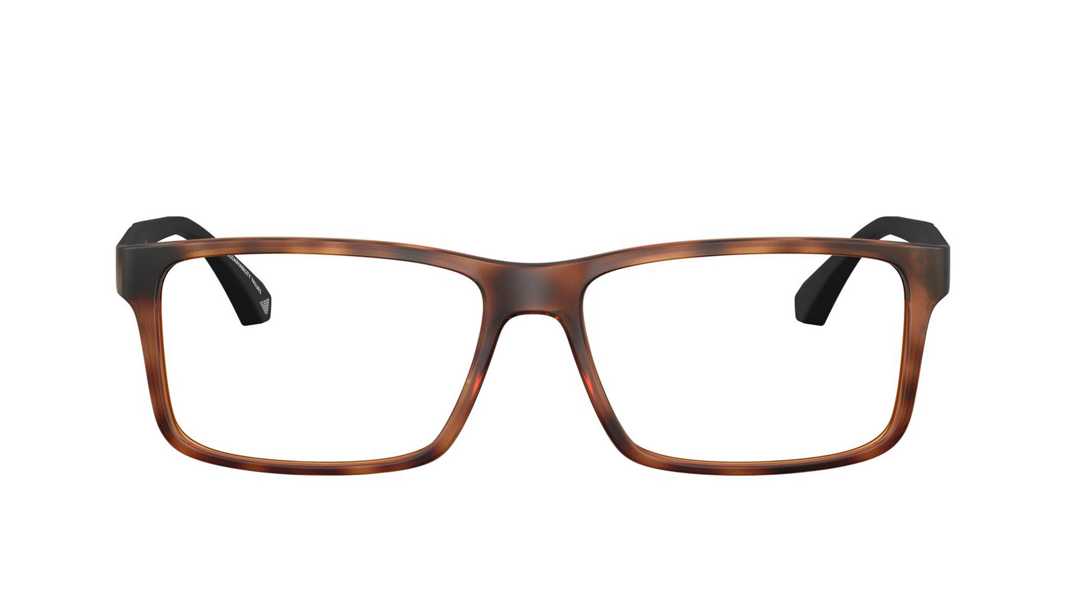 Image 1 of Havana Rectangle Eyeglasses for Men from Emporio Armani Available at Titan Eye+