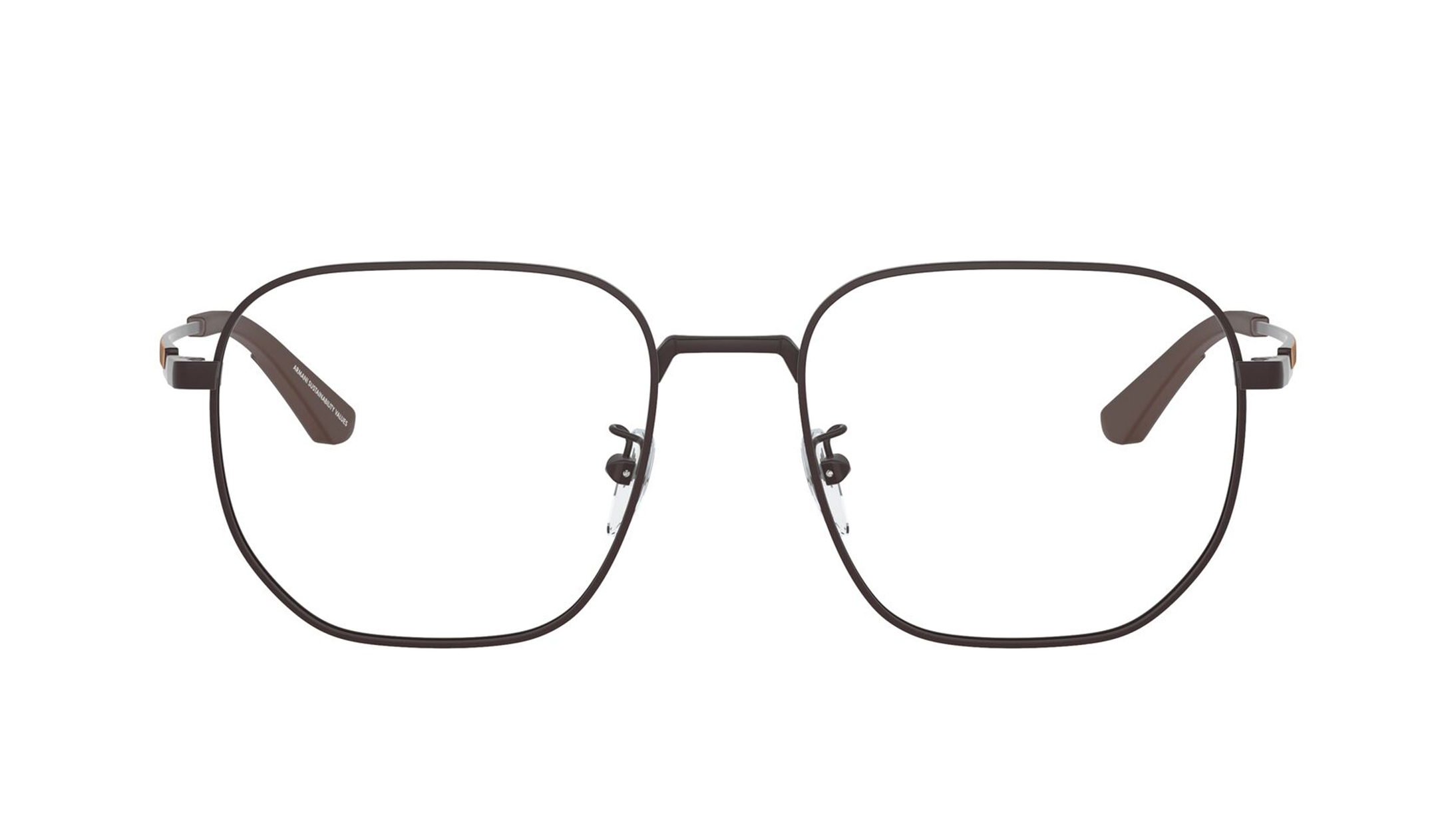 Image 1 of Aviator Brown Rimmed Eyeglasses for Men from Emporio Armani Available at Titan Eye+