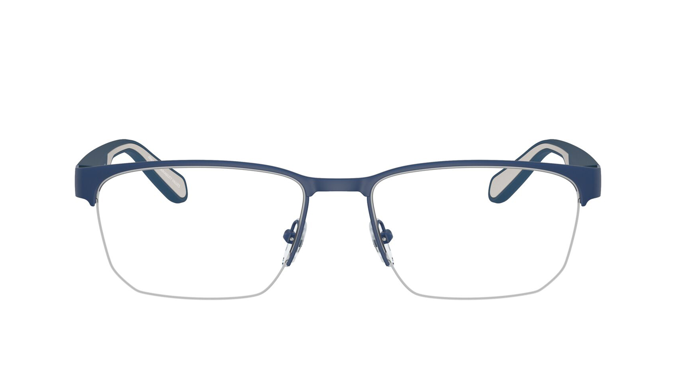 Image 1 of Irregular Blue Semi Rim Eyeglasses for Men from Emporio Armani Available at Titan Eye+
