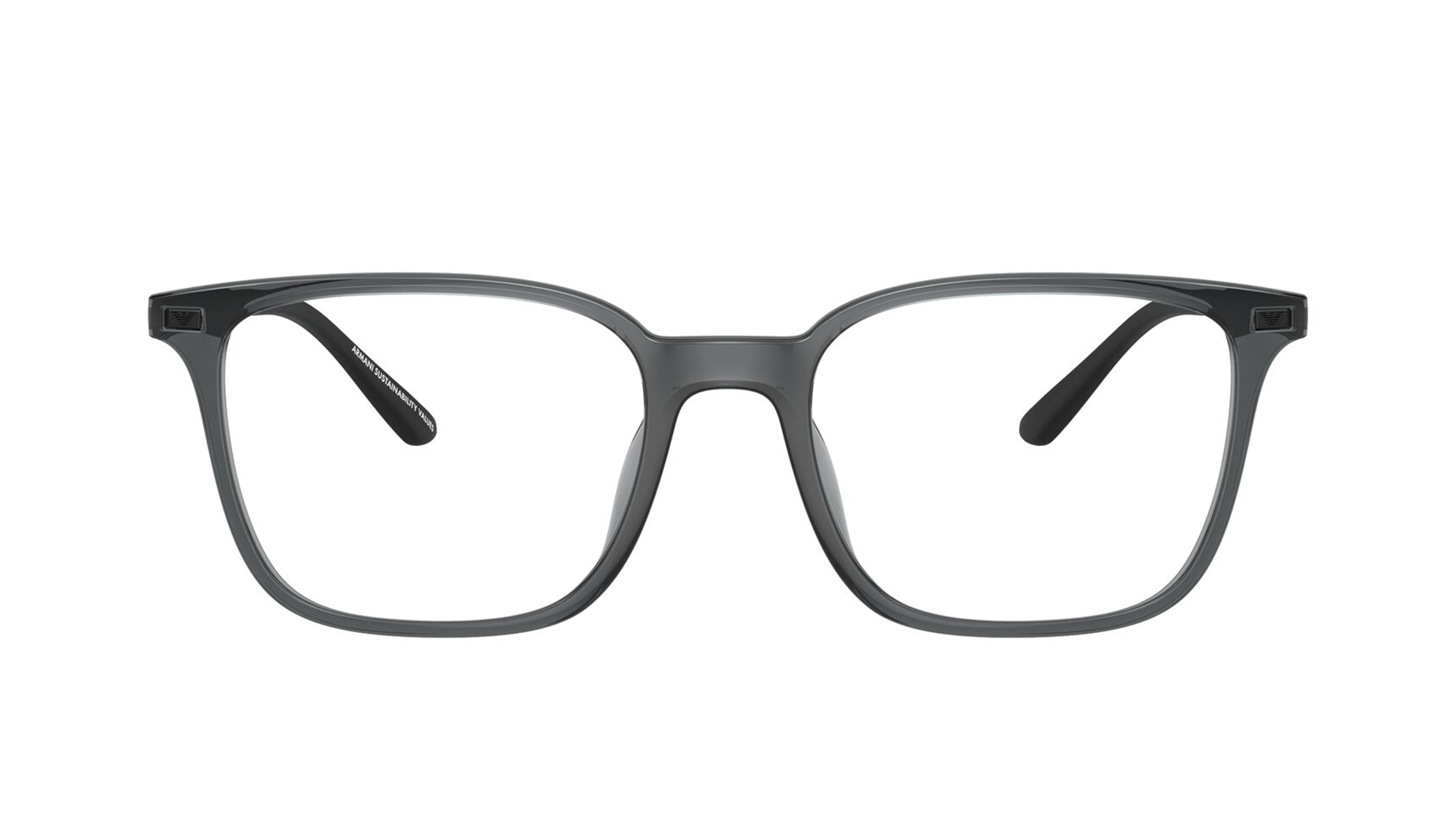 Image 1 of Grey Square Eyeglasses for Men from Emporio Armani Available at Titan Eye+