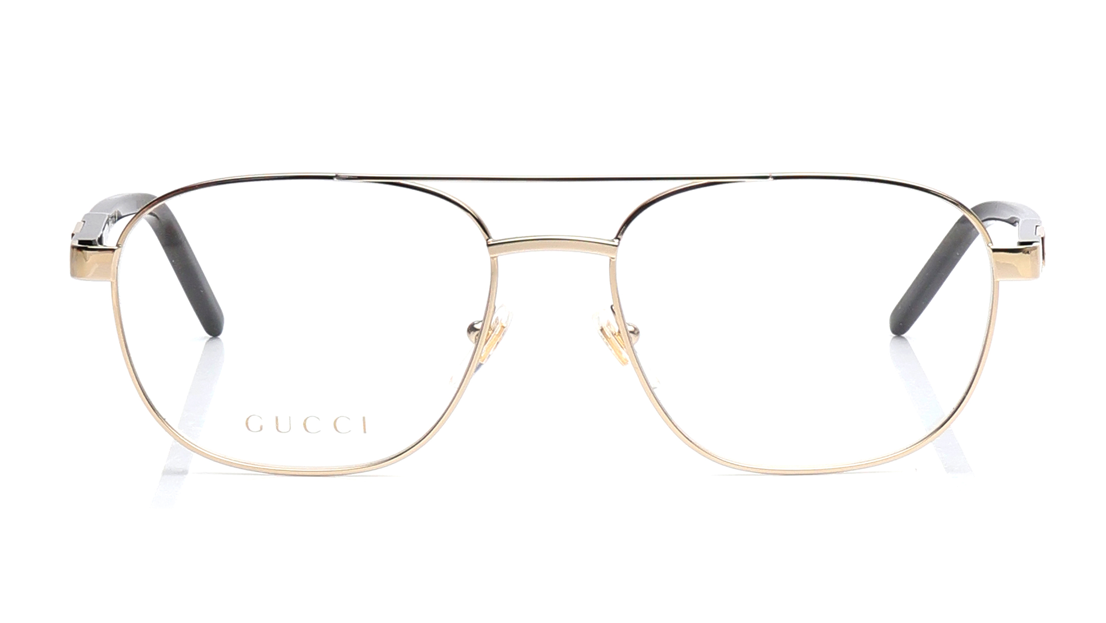 Image 1 of Gold Rectangle Eyeglasses for Men from Gucci Available at Titan Eye+