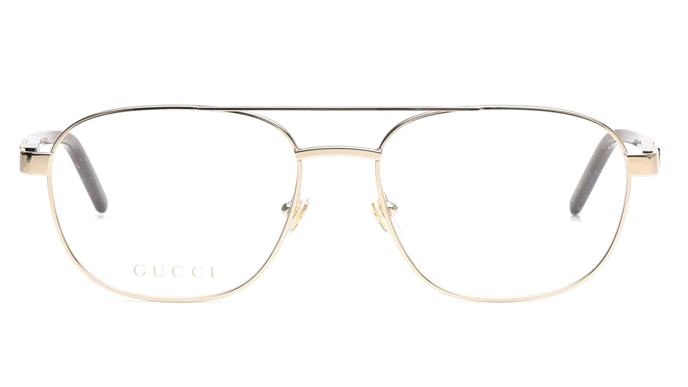Image 1 of Gold Aviator Eyeglasses for Men from Gucci Available at Titan Eye+