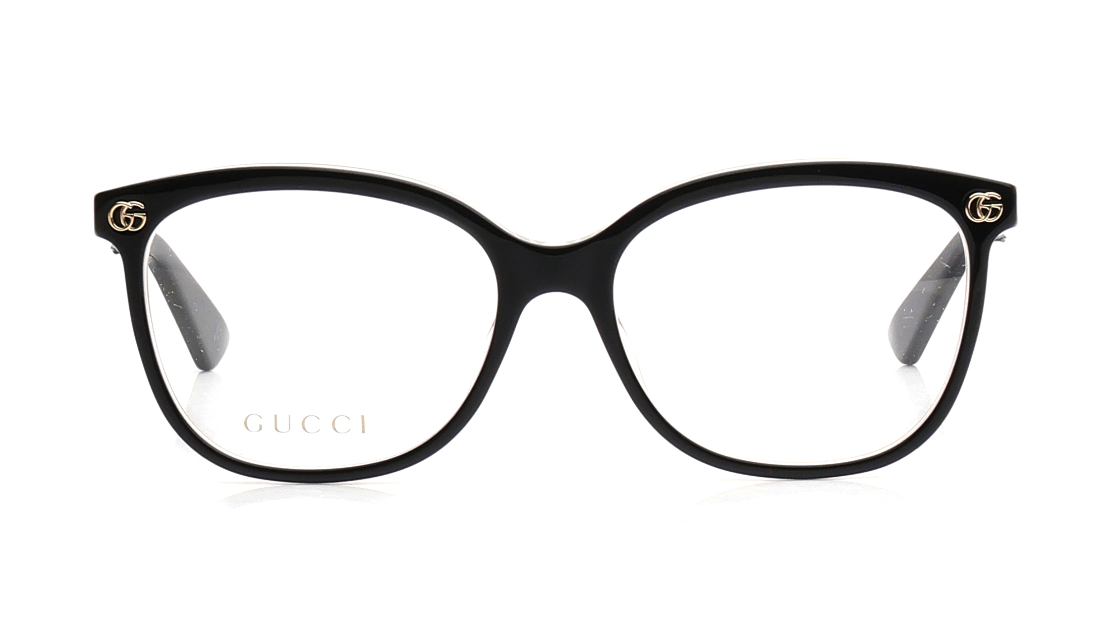 Image 1 of Black Rectangle Eyeglasses for Women from Gucci Available at Titan Eye+