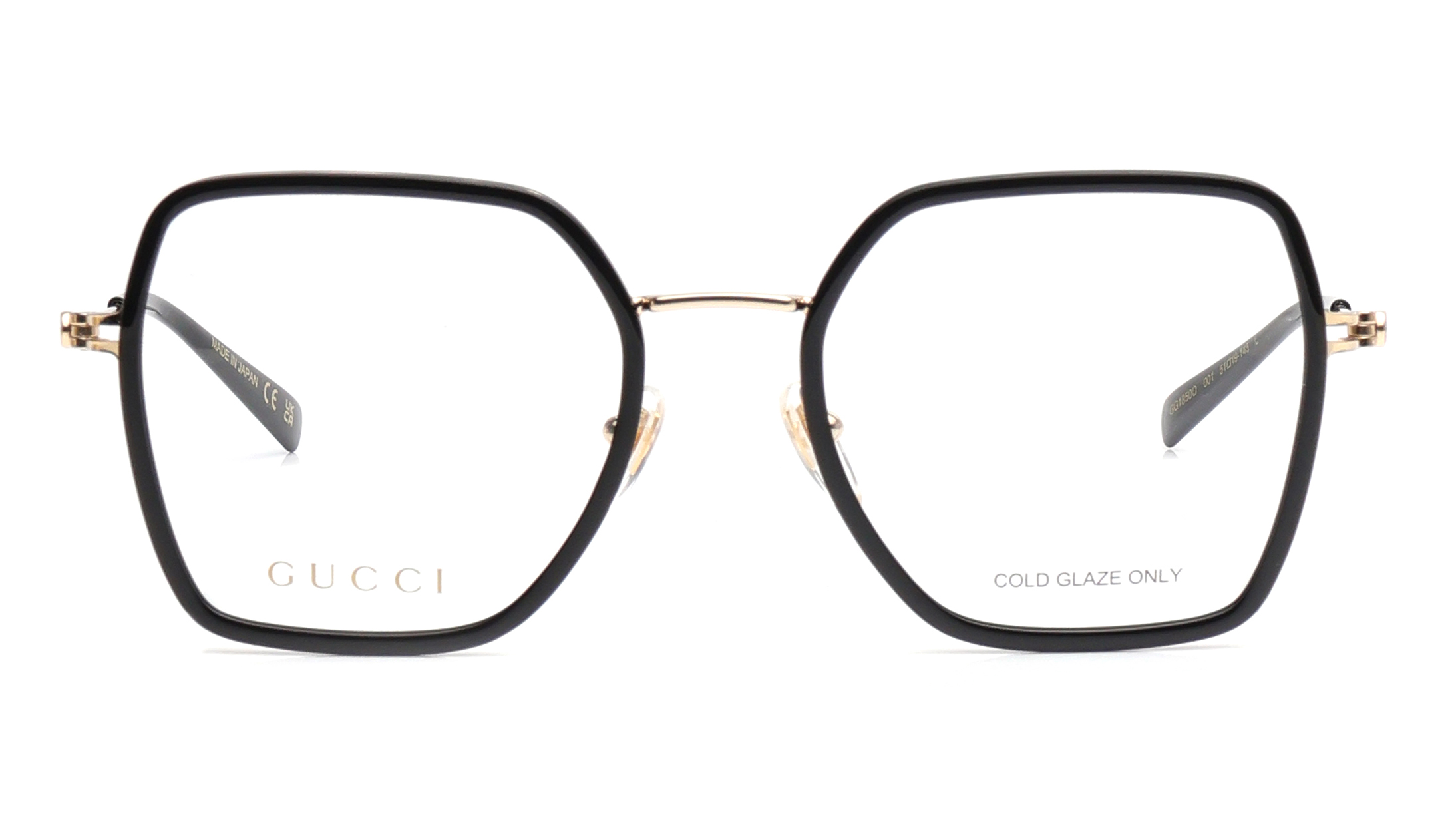Image 1 of Black Rectangle Eyeglasses for Women from Gucci Available at Titan Eye+