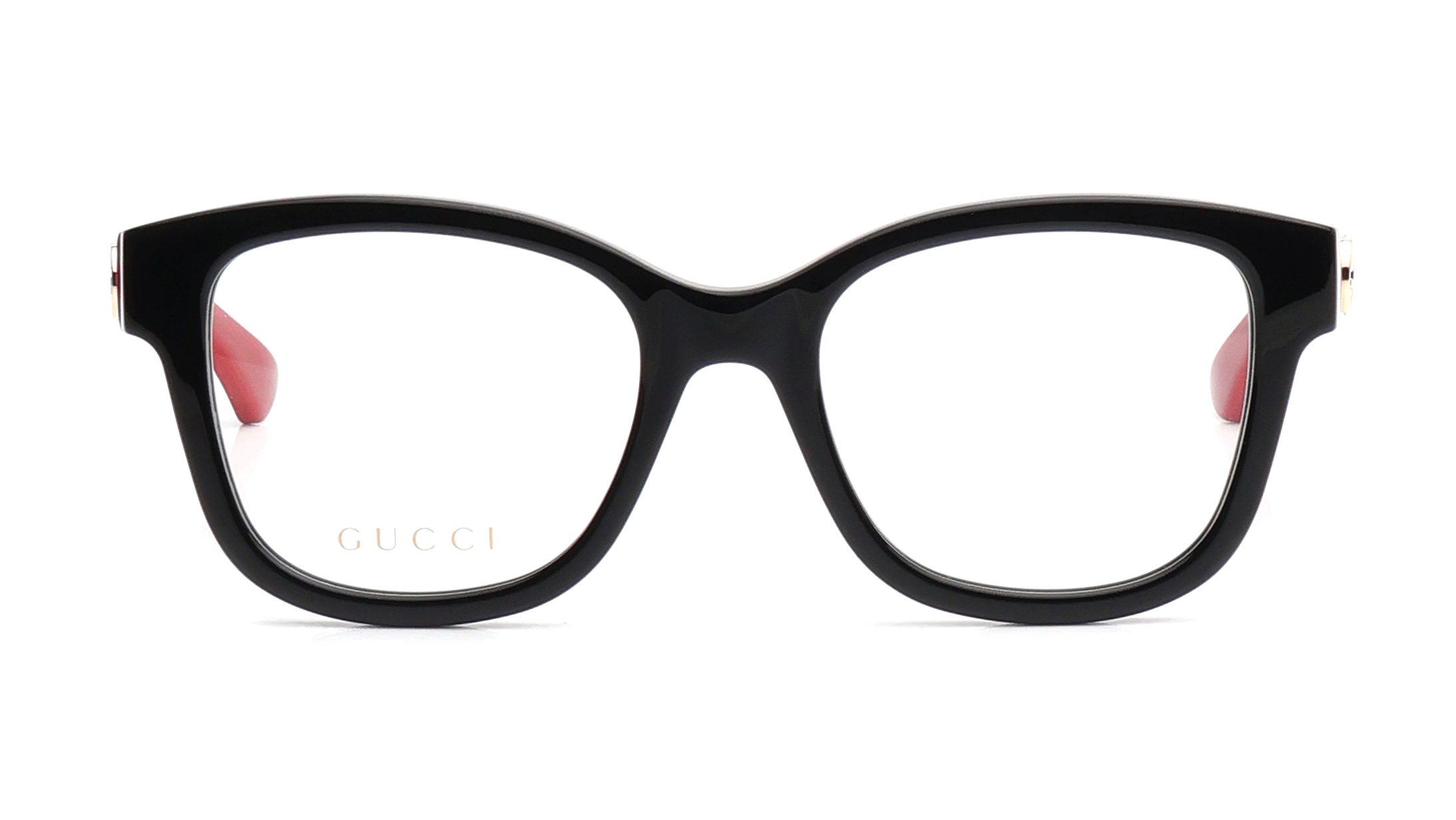 Image 1 of Black Rectangle Eyeglasses for Women from Gucci Available at Titan Eye+
