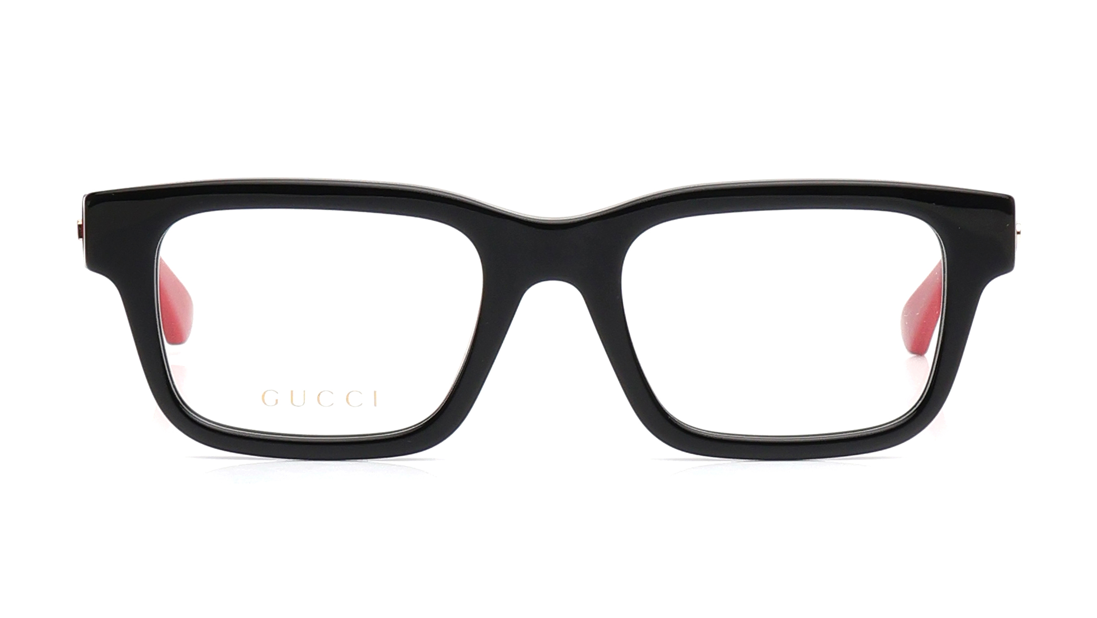 Image 1 of Black Rectangle Eyeglasses for Men and Women from Gucci Available at Titan Eye+