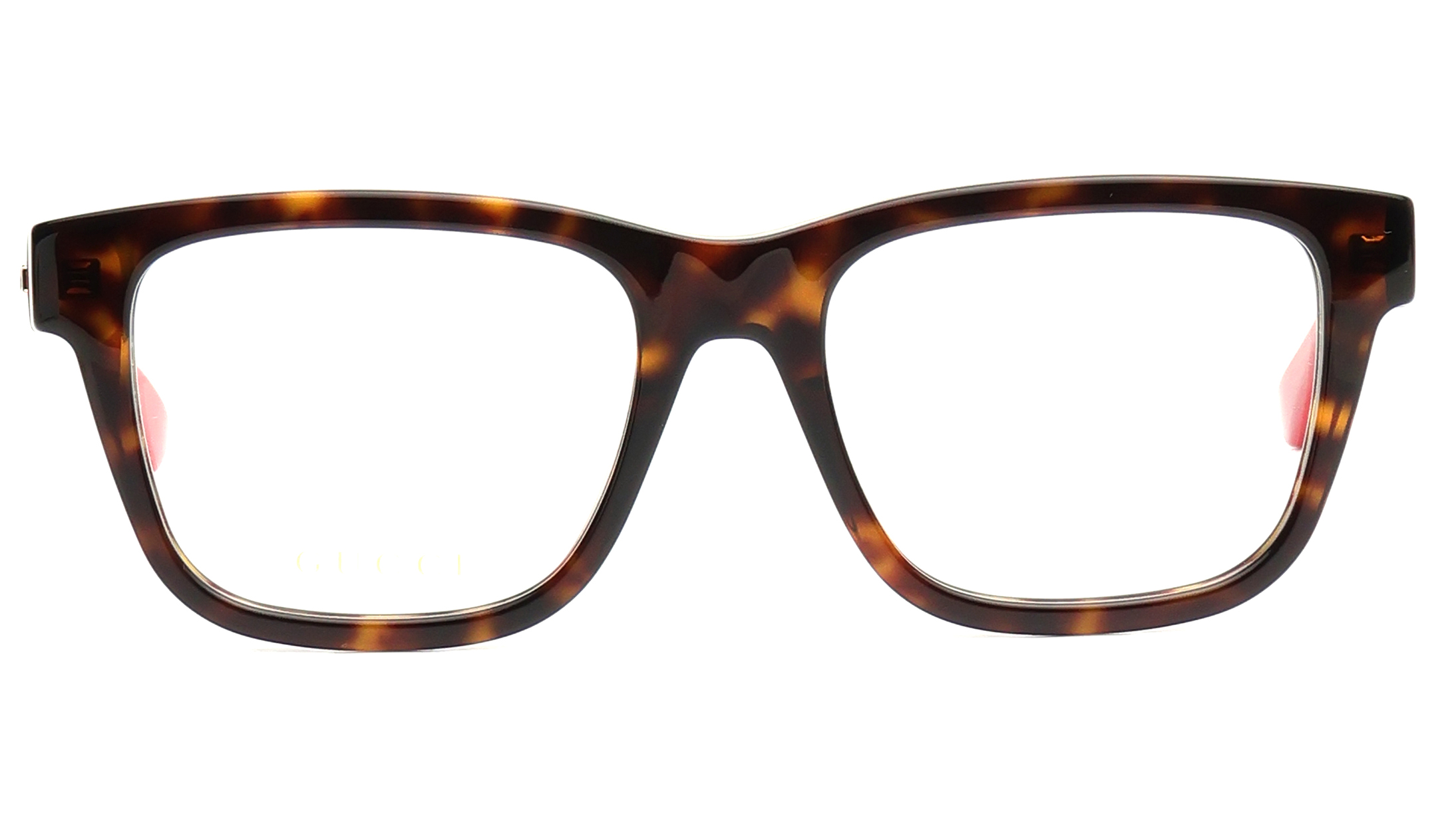 Image 1 of Havana Rectangle Eyeglasses for Men from Gucci Available at Titan Eye+